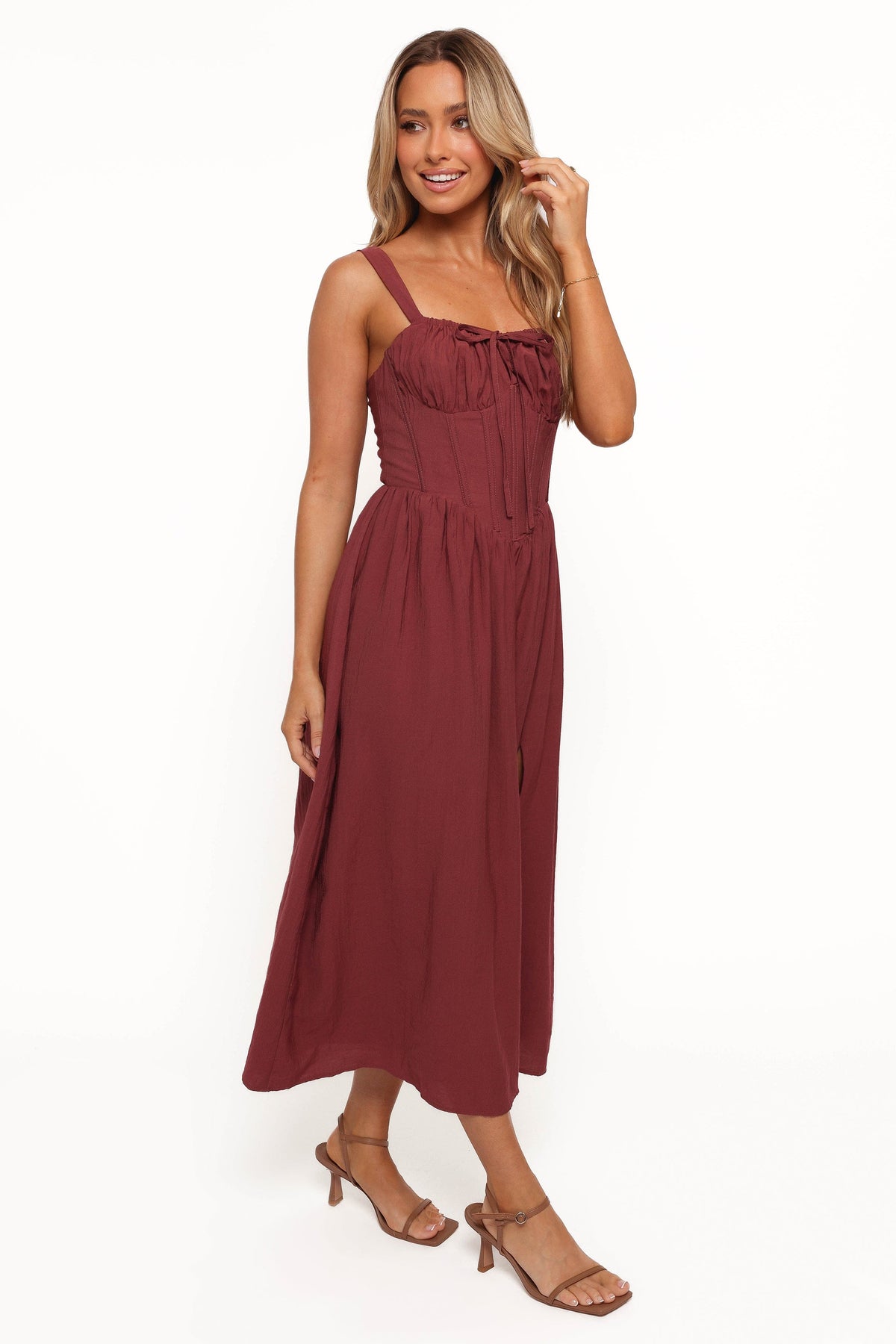 Sofie Midi Dress in Brick – view 8 of 9