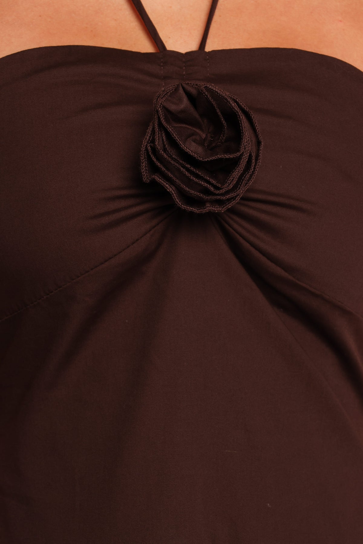 Soleila Halter Maxi Dress in Chocolate – view 7 of 8