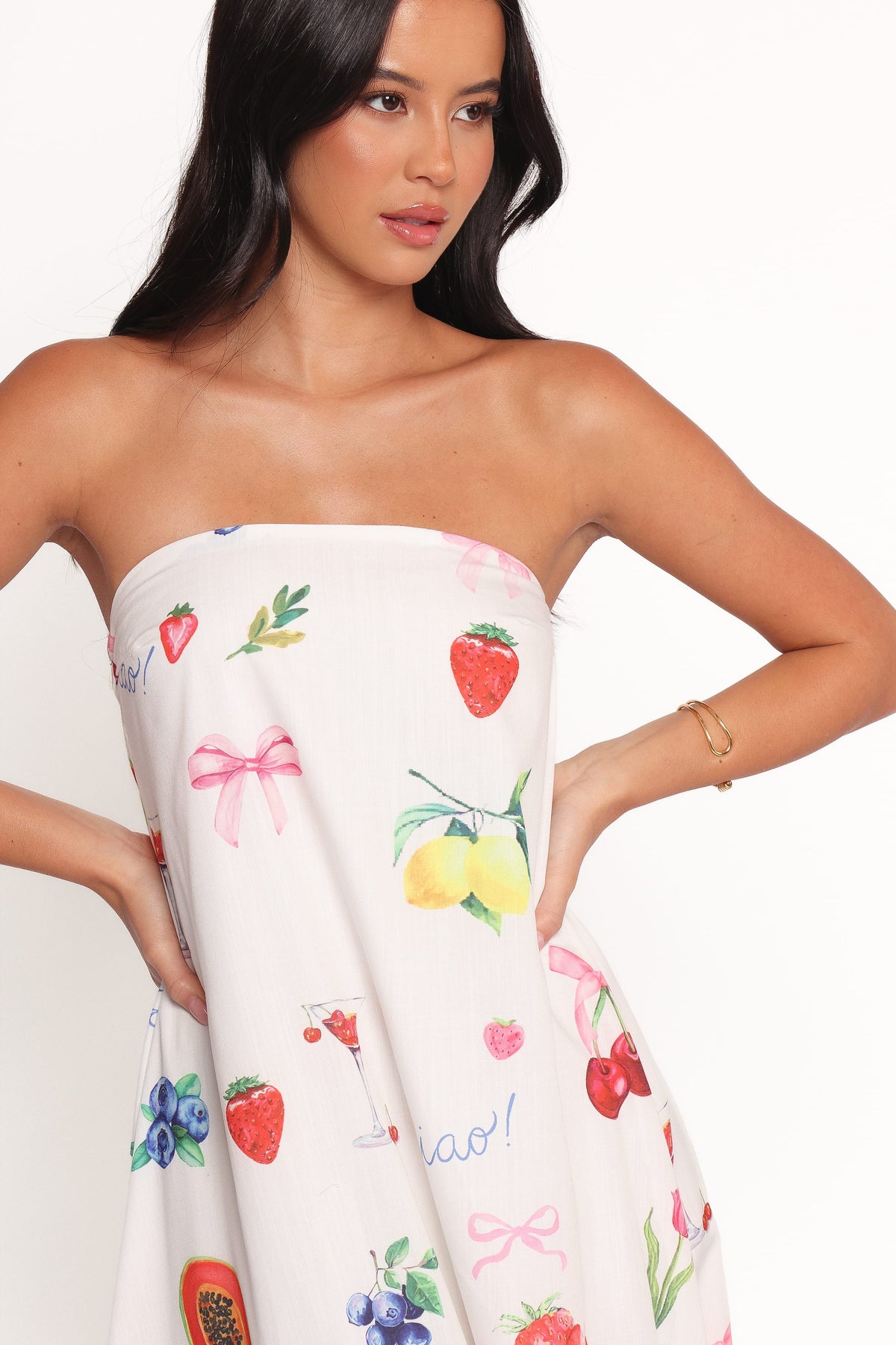 Soph Strapless Maxi Dress in Ciao Bow Print – view 2 of 6