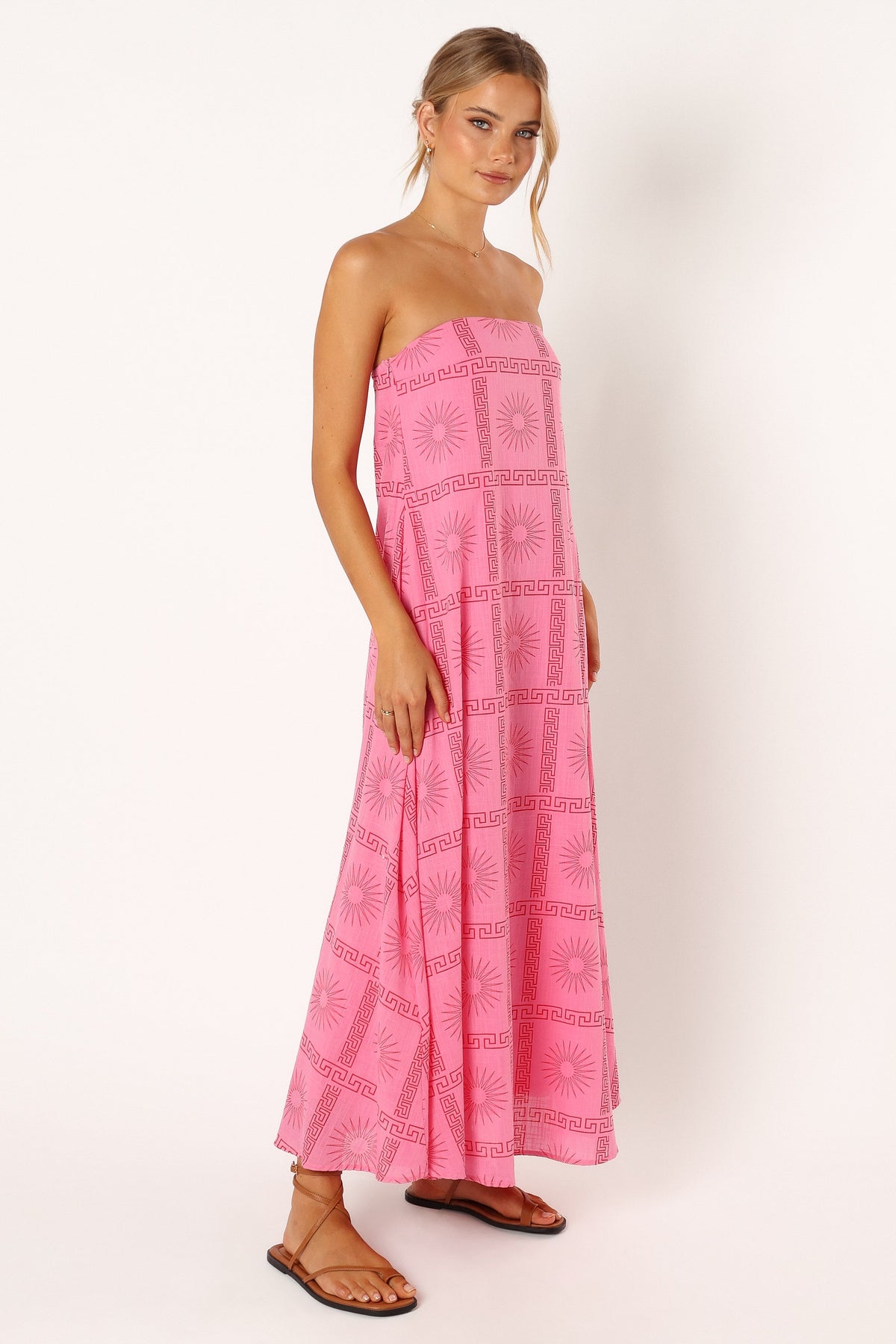 Soph Strapless Maxi Dress in Pink Red – view 6 of 8