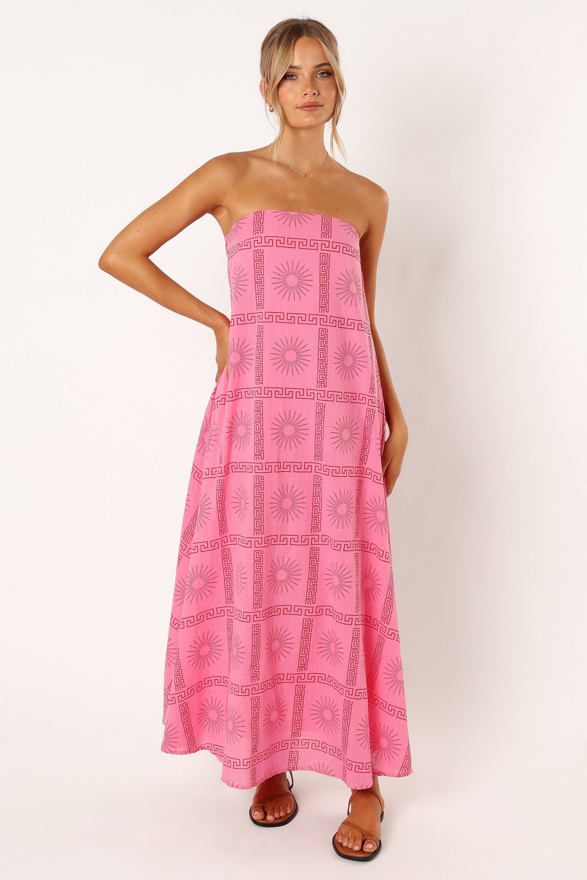 Soph Strapless Maxi Dress in Pink Red – view 2 of 8