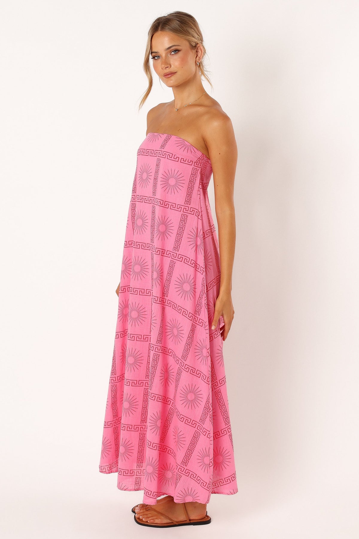Soph Strapless Maxi Dress in Pink Red – view 3 of 8