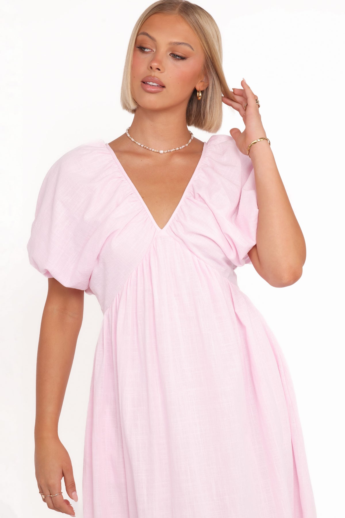 Sullivan Puff Sleeve Maxi Dress in Pink – view 6 of 8