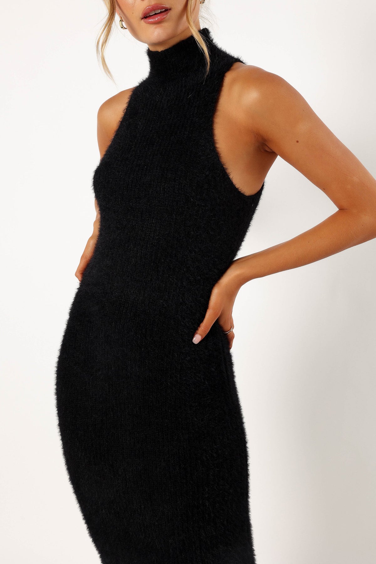 Sunni Turtleneck Midi Dress in Black – view 6 of 9