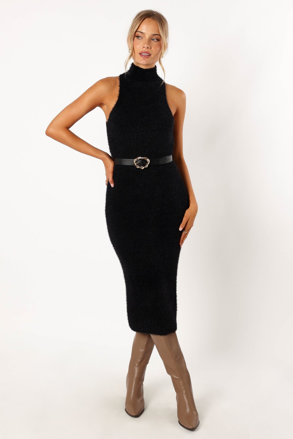 Sunni Turtleneck Midi Dress in Black – view 9 of 9