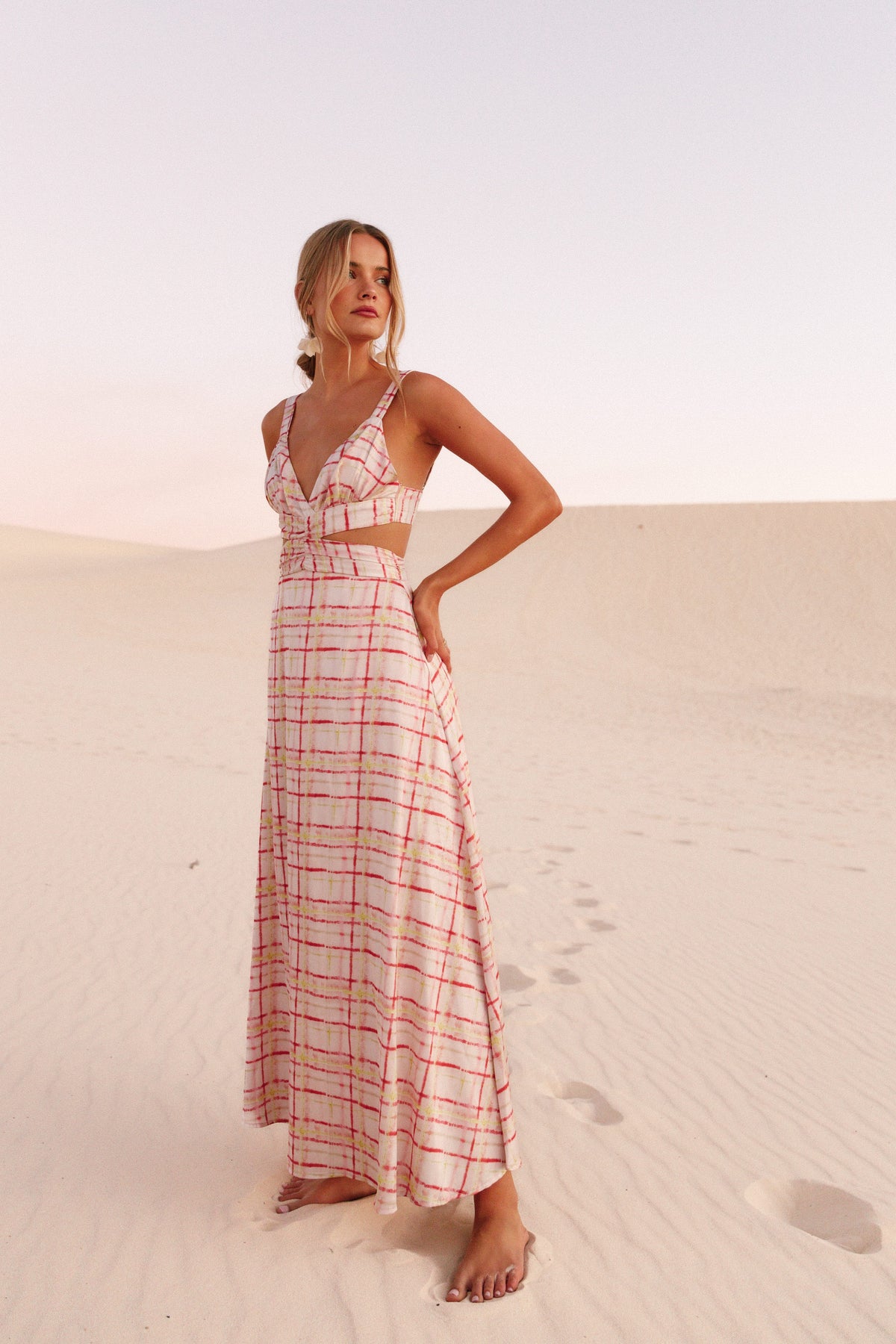 Sydney Maxi Dress in Sunset Check – view 2 of 11