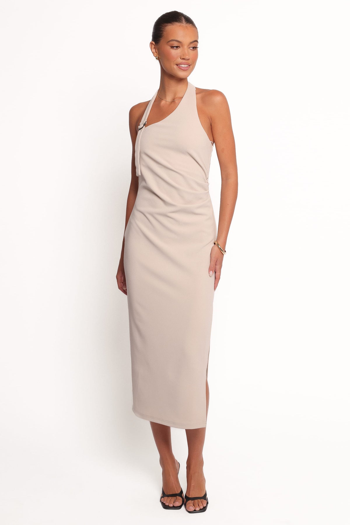 Sylvan Halter Midi Dress in Stone – view 3 of 8