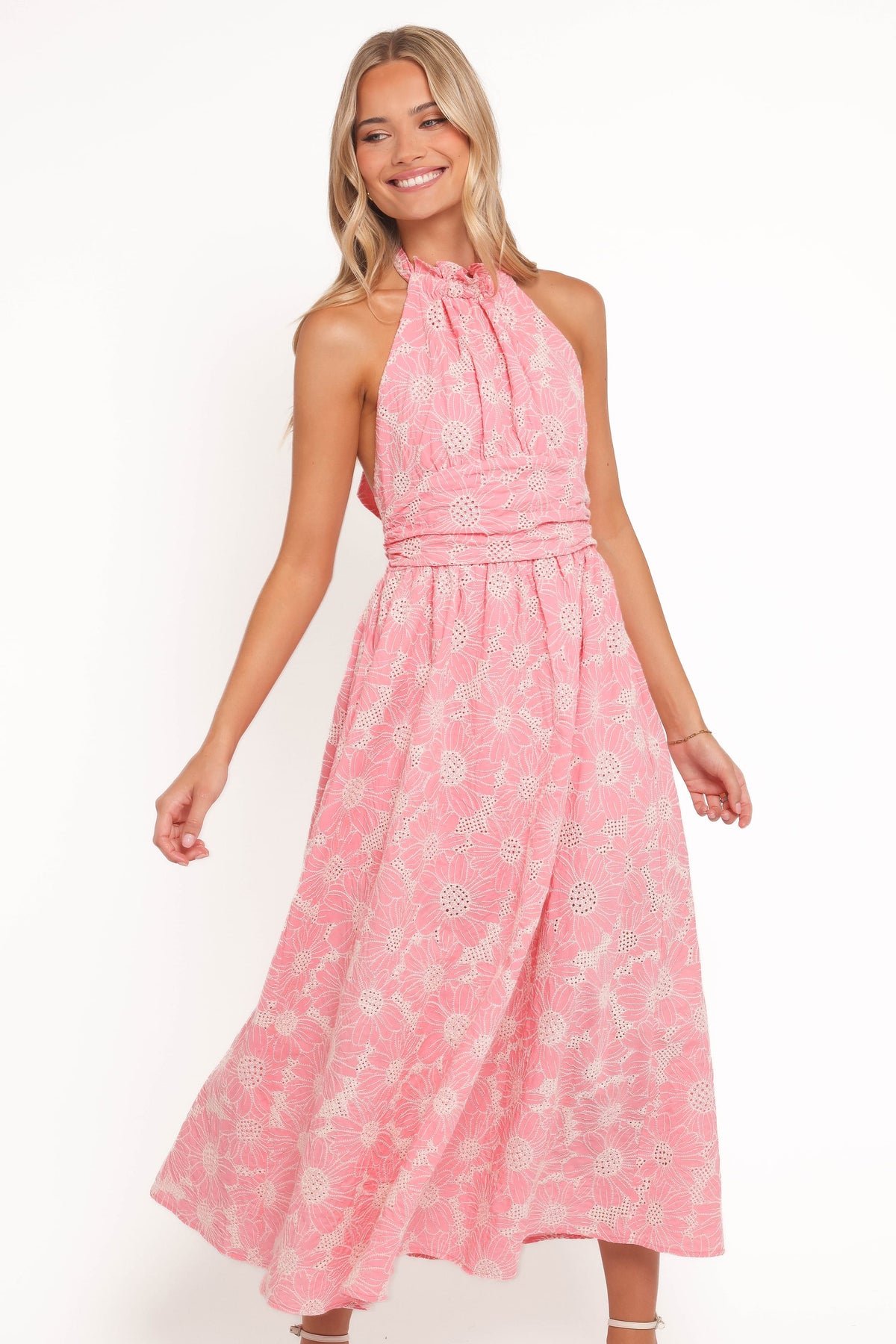 Taila Halterneck Midi Dress in Pink – view 1 of 6