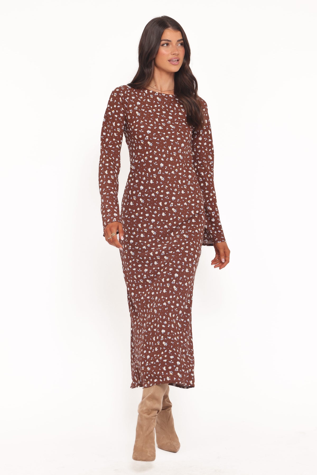 Talitha Maxi Dress in Brown Floral – view 2 of 6