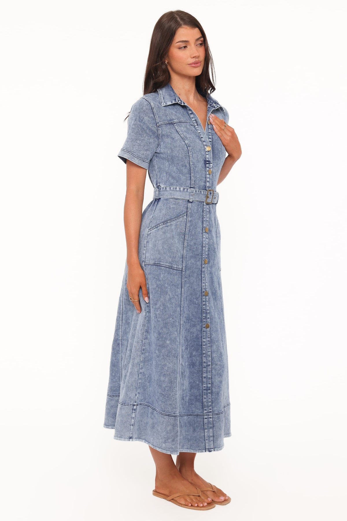 Tamara Maxi Dress in Med Denim – view 4 of 8
