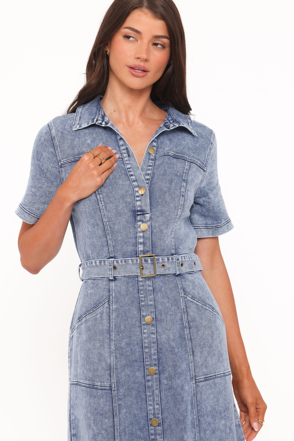 Tamara Maxi Dress in Med Denim – view 3 of 8