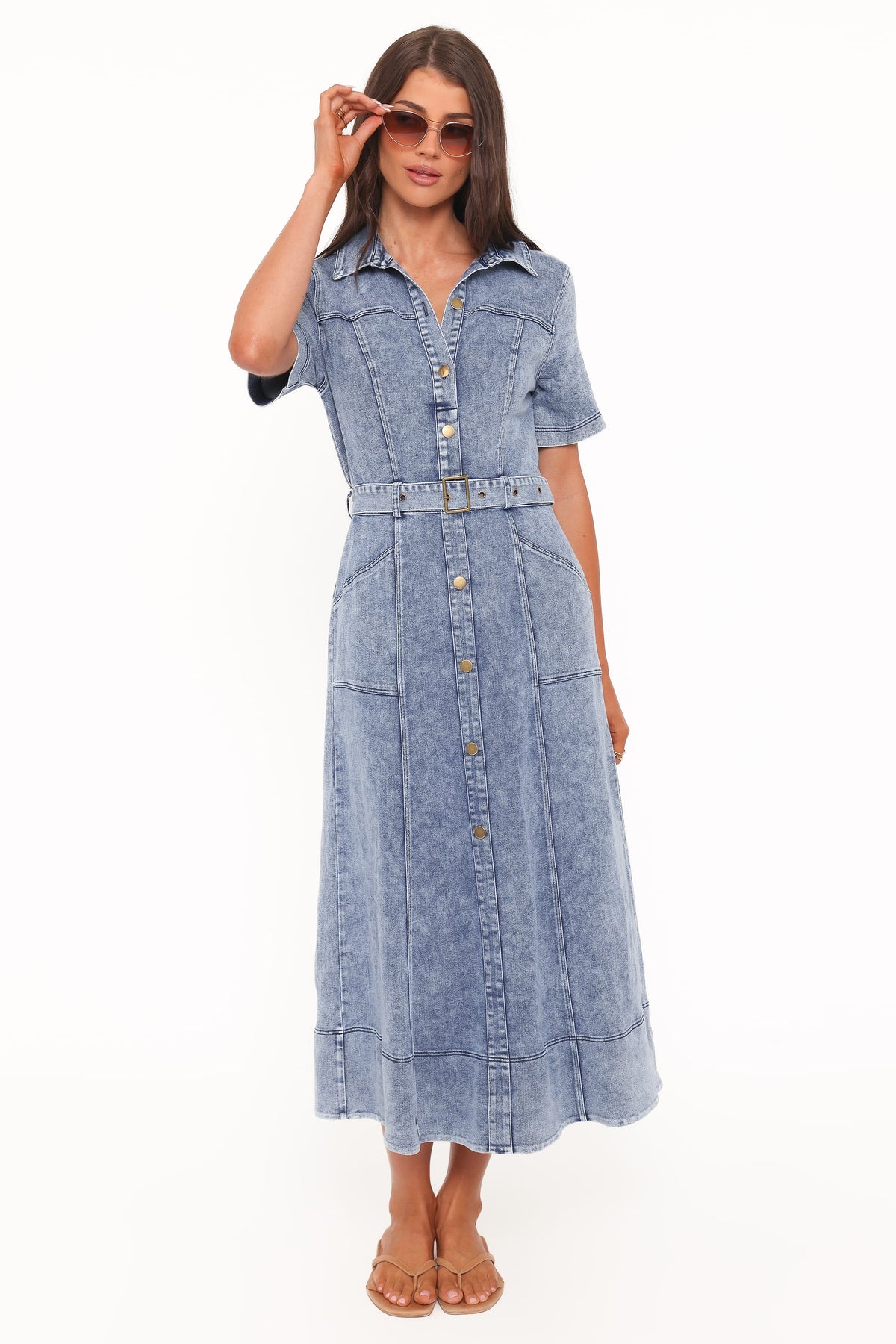 Tamara Maxi Dress in Med Denim – view 2 of 8