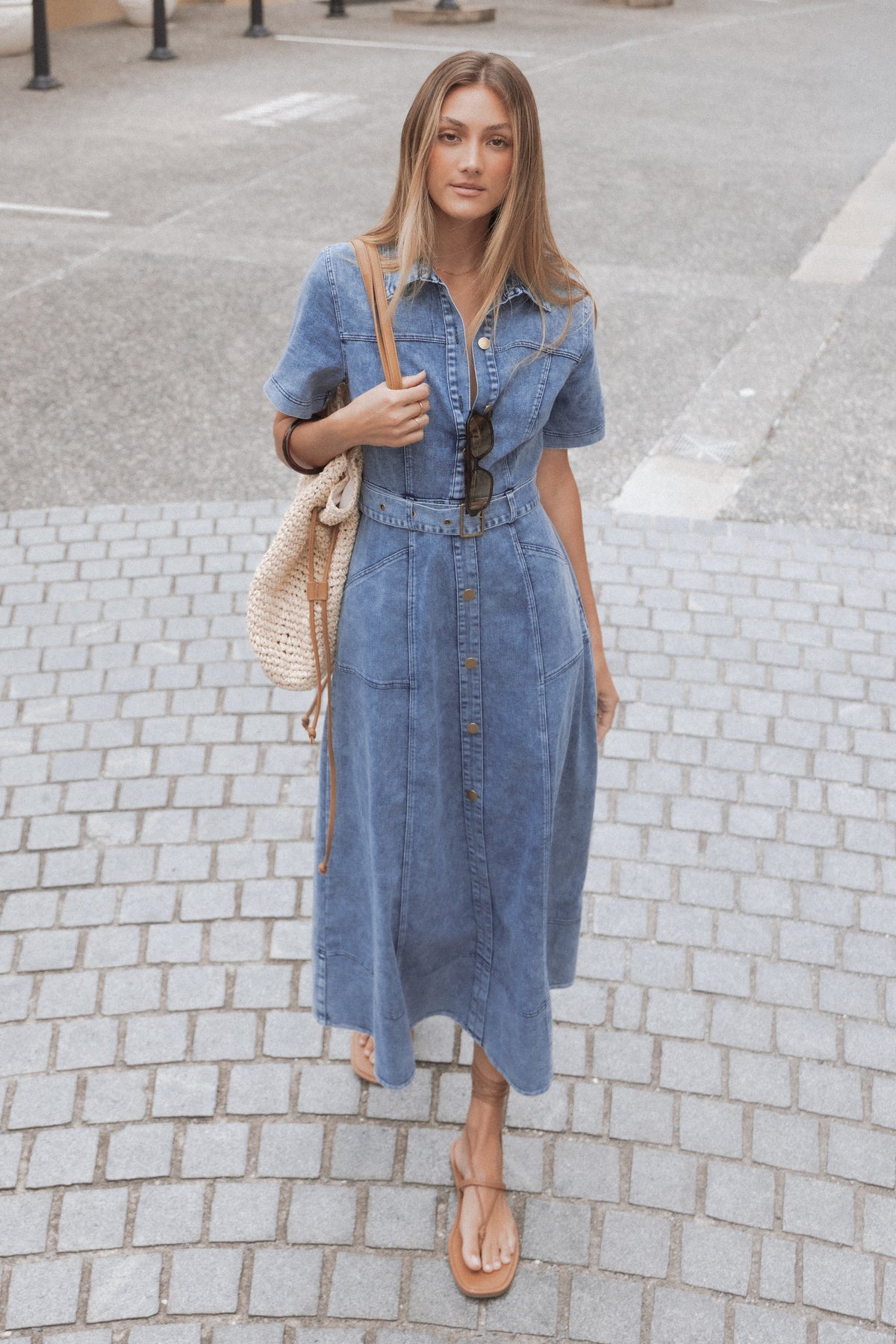 Tamara Maxi Dress in Med Denim – view 8 of 8