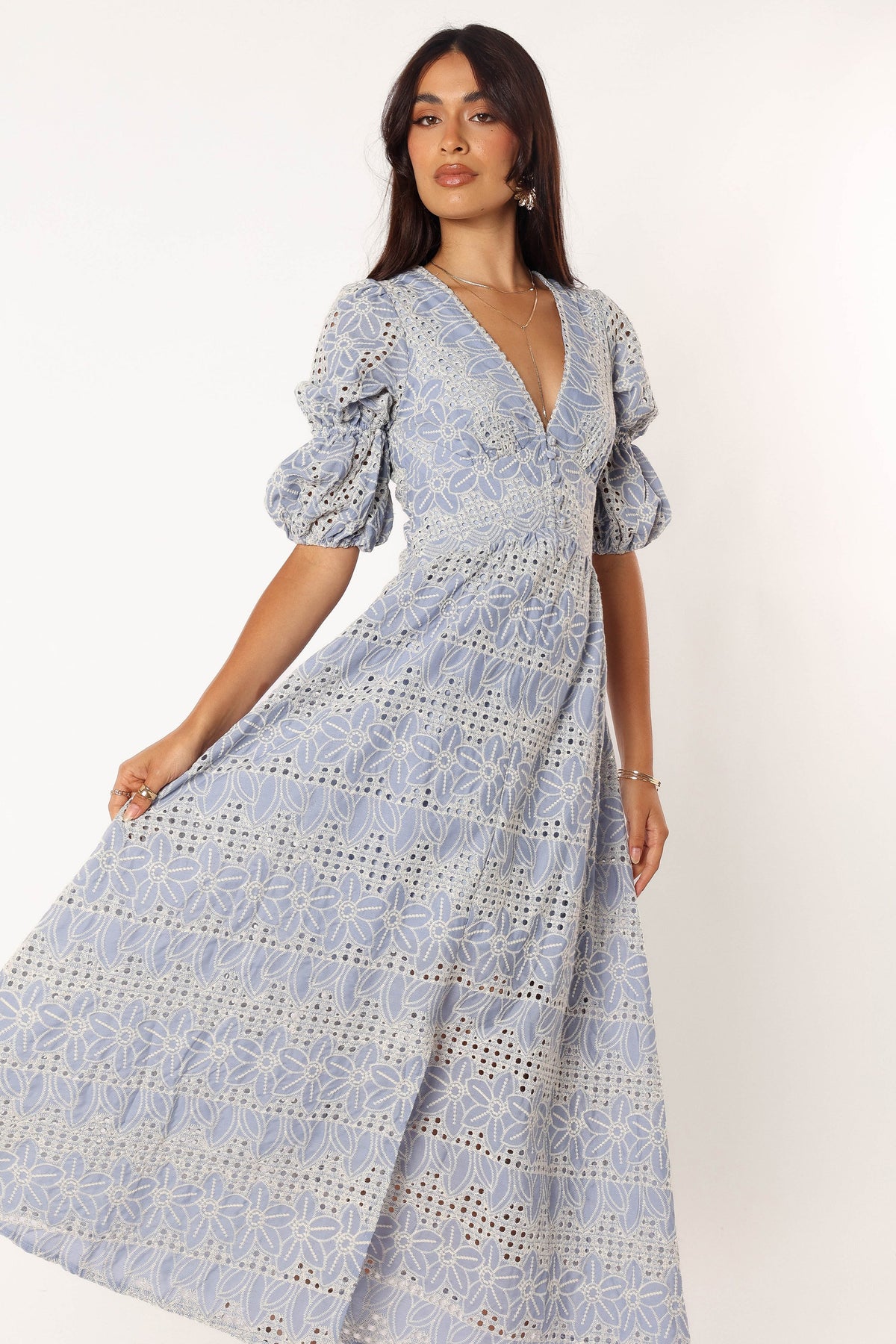 Tani Midi Dress in Blue – view 2 of 7