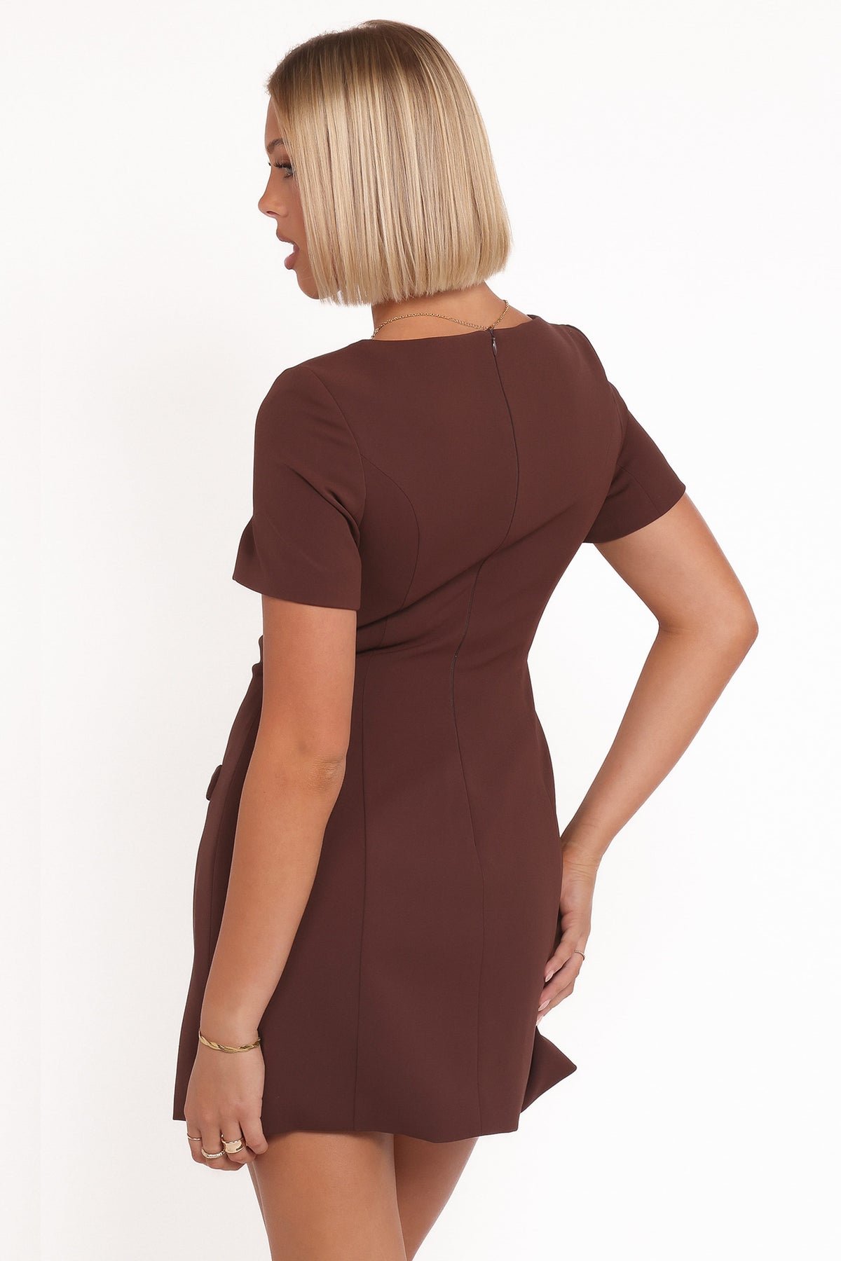 Tanis Mini Dress in Brown – view 3 of 6