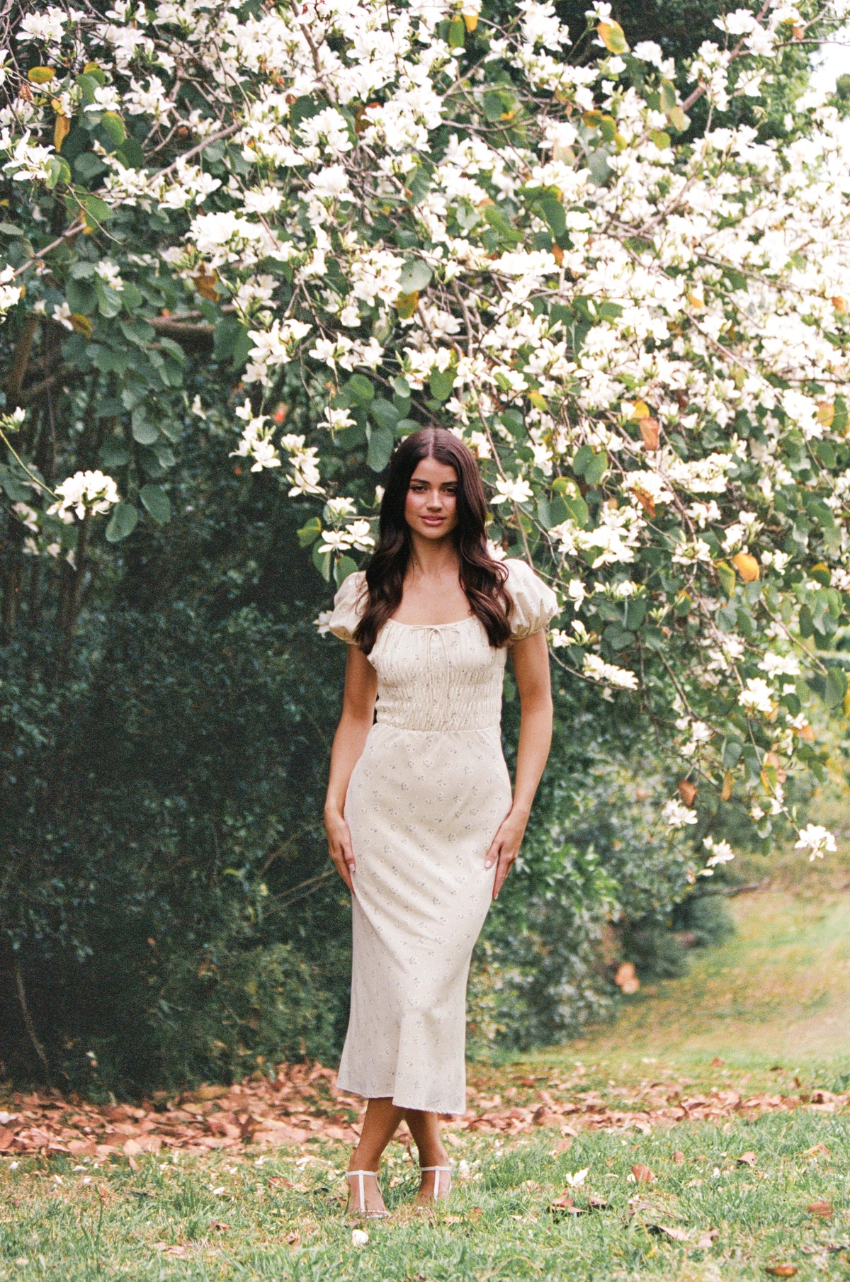 Teigan Midi Dress in Yellow Floral – view 1 of 9
