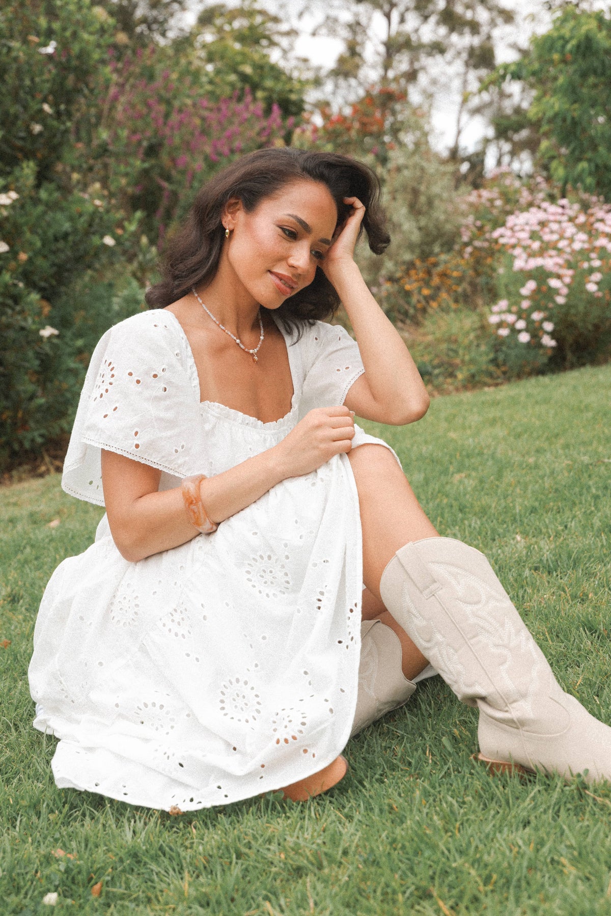 Tierney Midi Dress in White – view 1 of 8