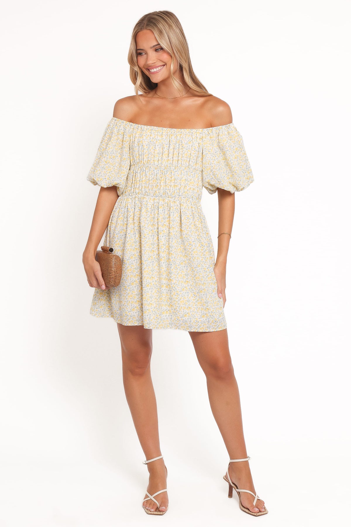 Tori Off Shoulder Mini Dress in Floral – view 1 of 6