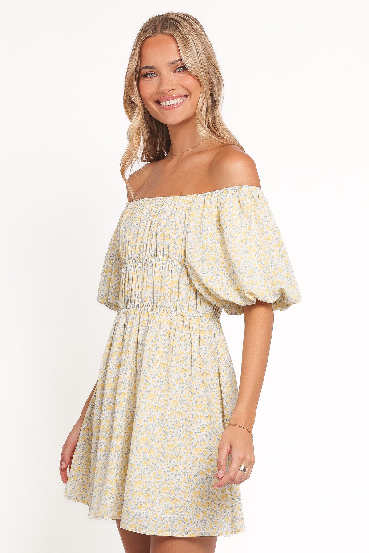 Tori Off Shoulder Mini Dress in Floral – view 3 of 6