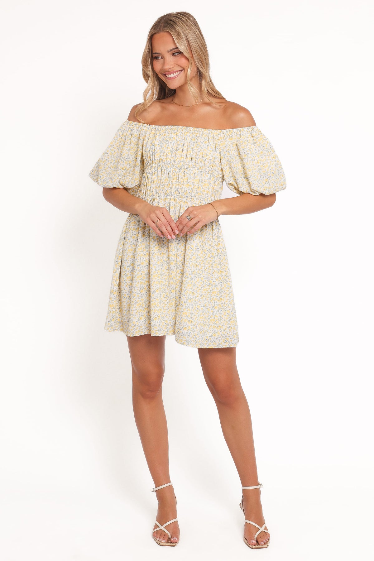 Tori Off Shoulder Mini Dress in Floral – view 5 of 6