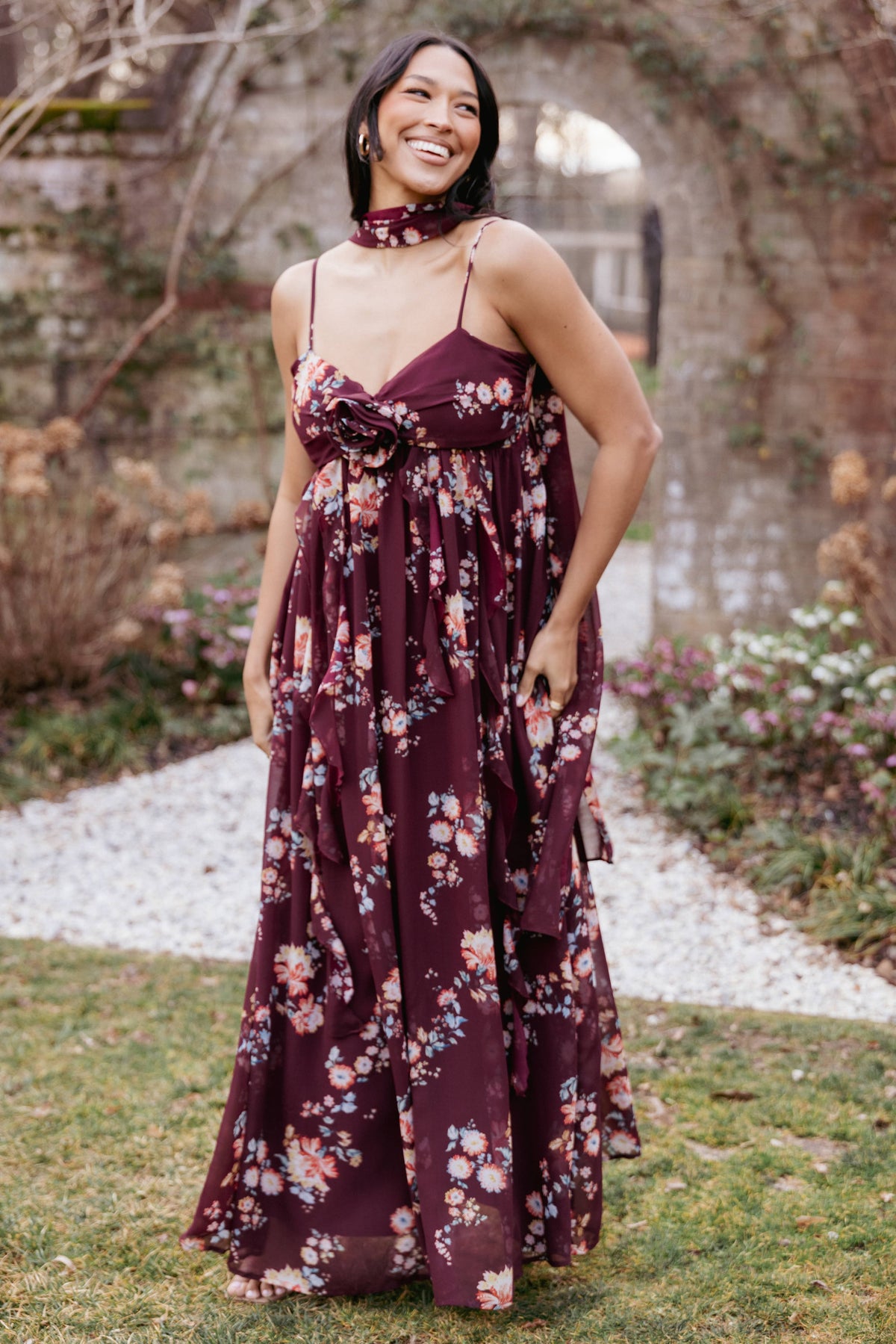 Tully Maxi Dress in Berry Floral – view 1 of 8