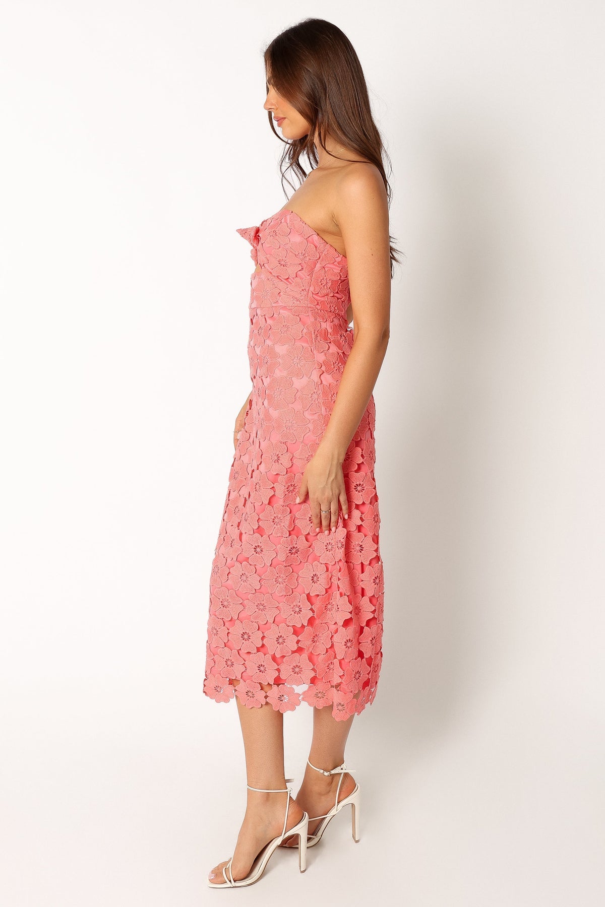 Tyler Strapless Midi Dress in Watermelon – view 7 of 11