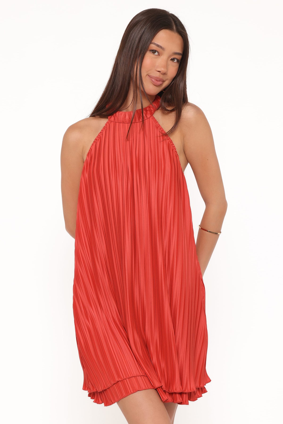 Tyra Halterneck Mini Dress in Red – view 1 of 6