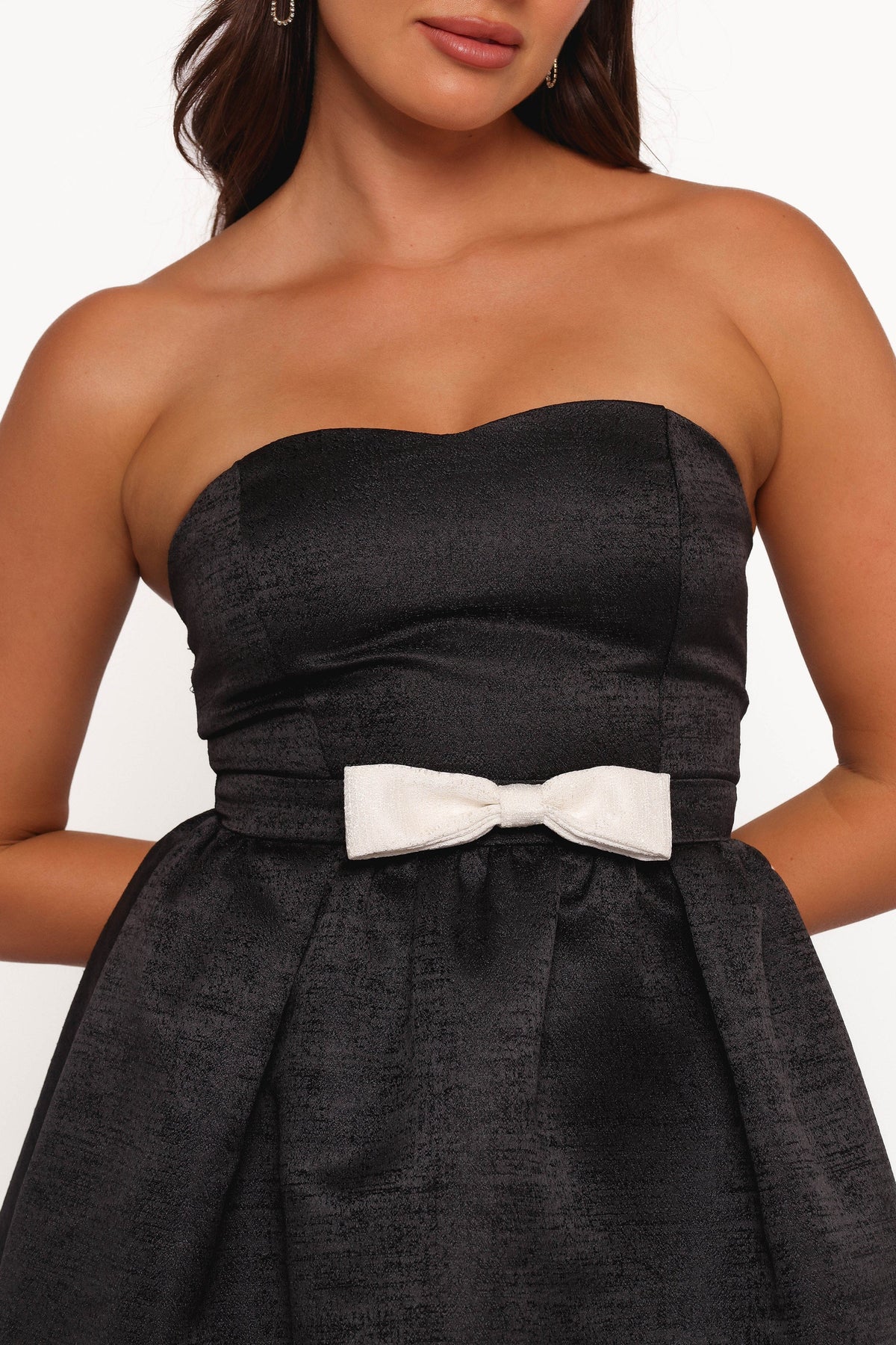 Valentina Mini Bow Dress in Black/Ivory – view 8 of 9