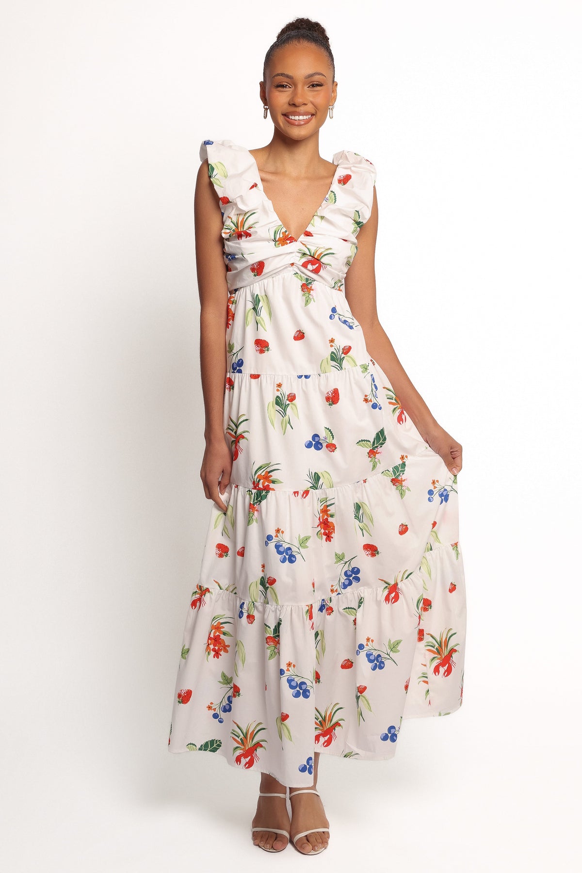 Valerie Maxi Dress in Off White/Red – view 1 of 5