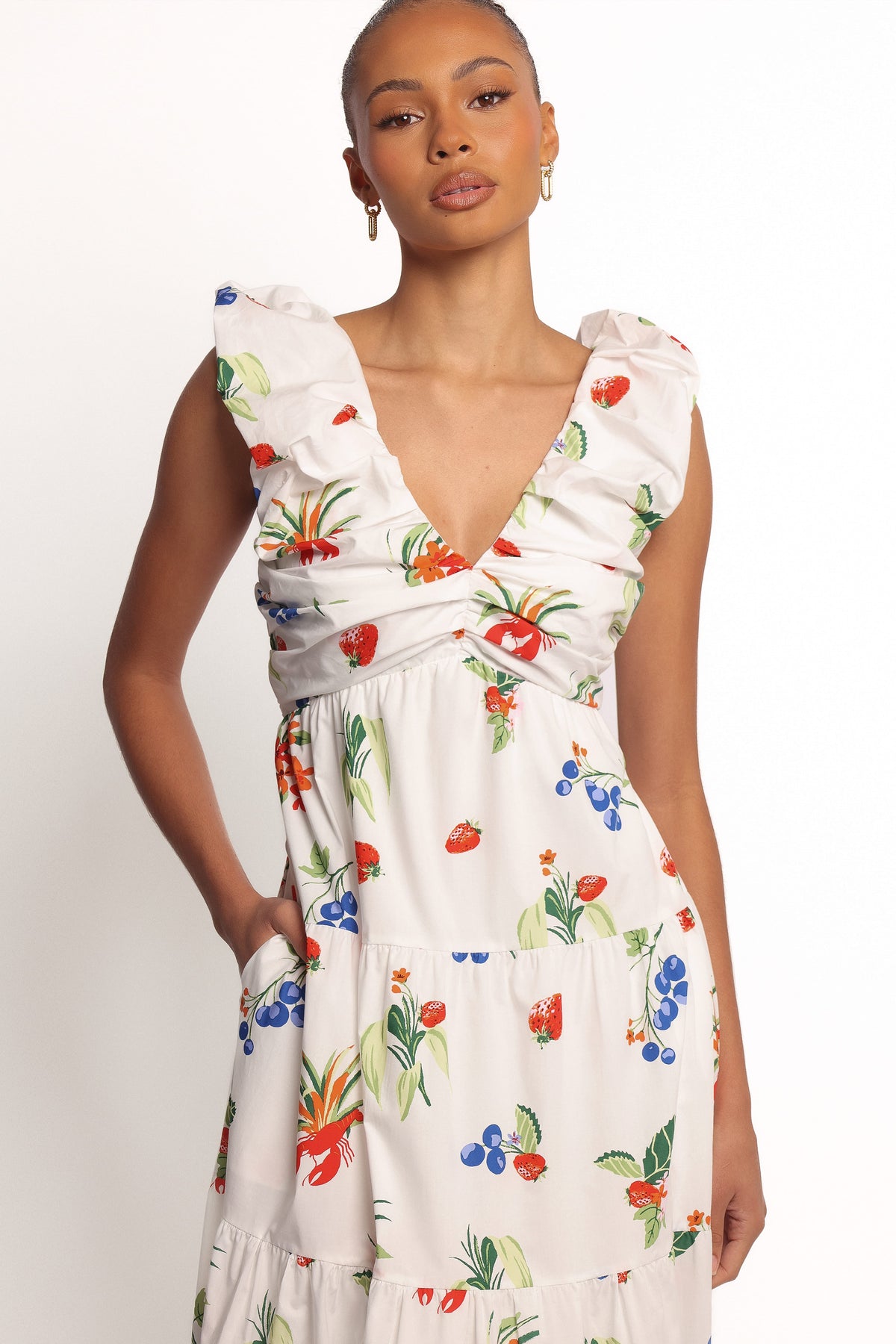 Valerie Maxi Dress in Off White/Red – view 4 of 5