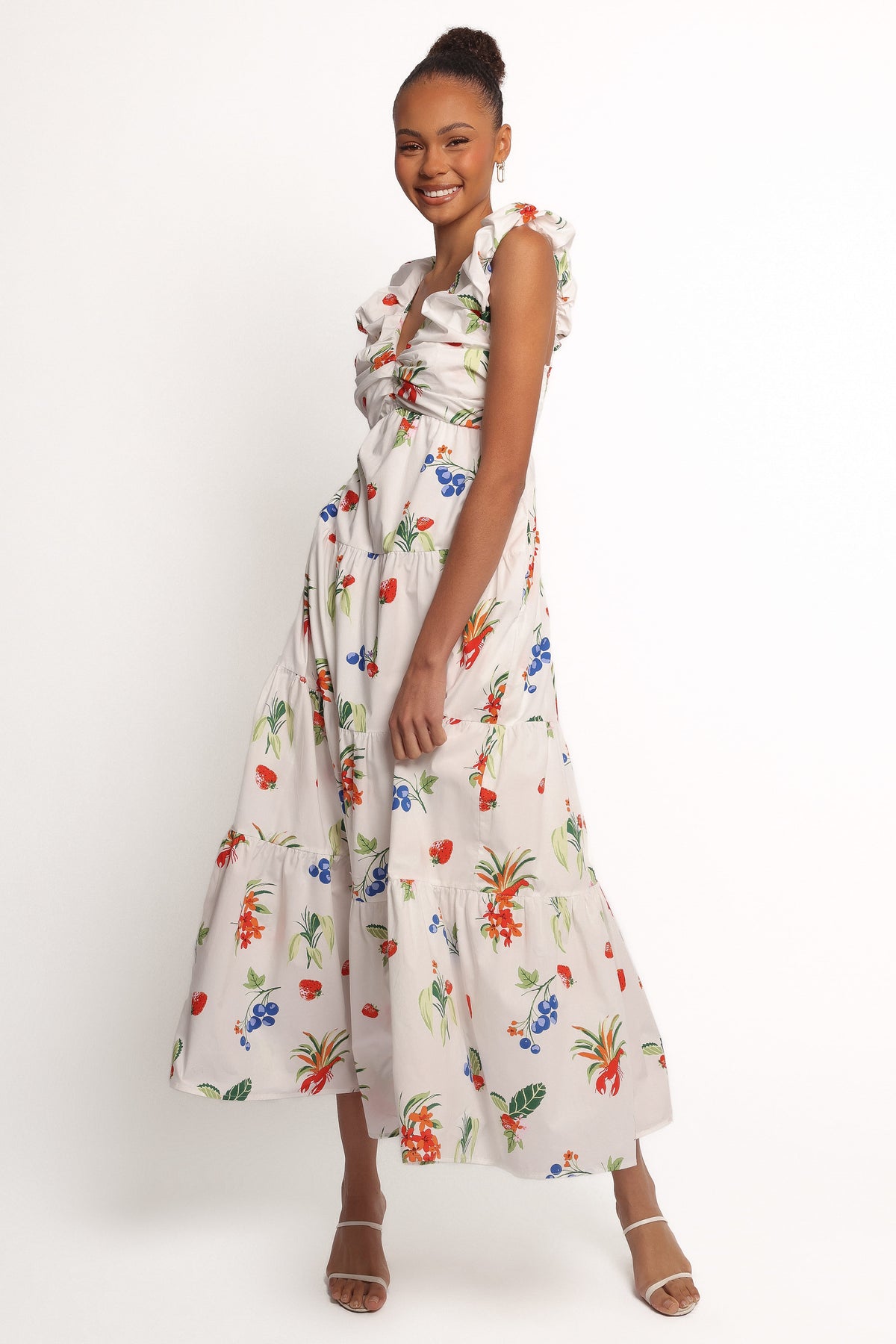Valerie Maxi Dress in Off White/Red – view 3 of 5