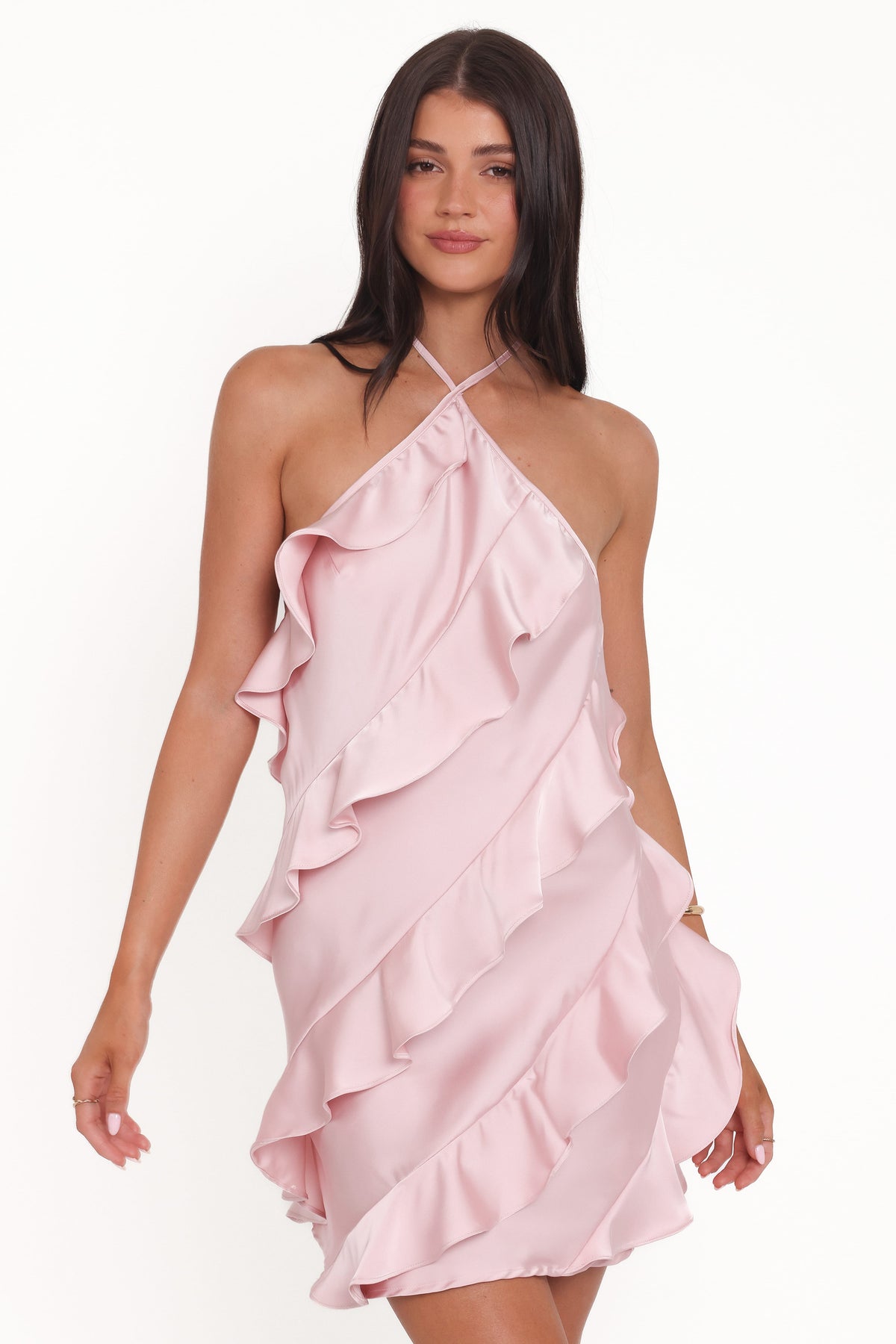 Valery Halterneck Mini Dress in Pink – view 2 of 8