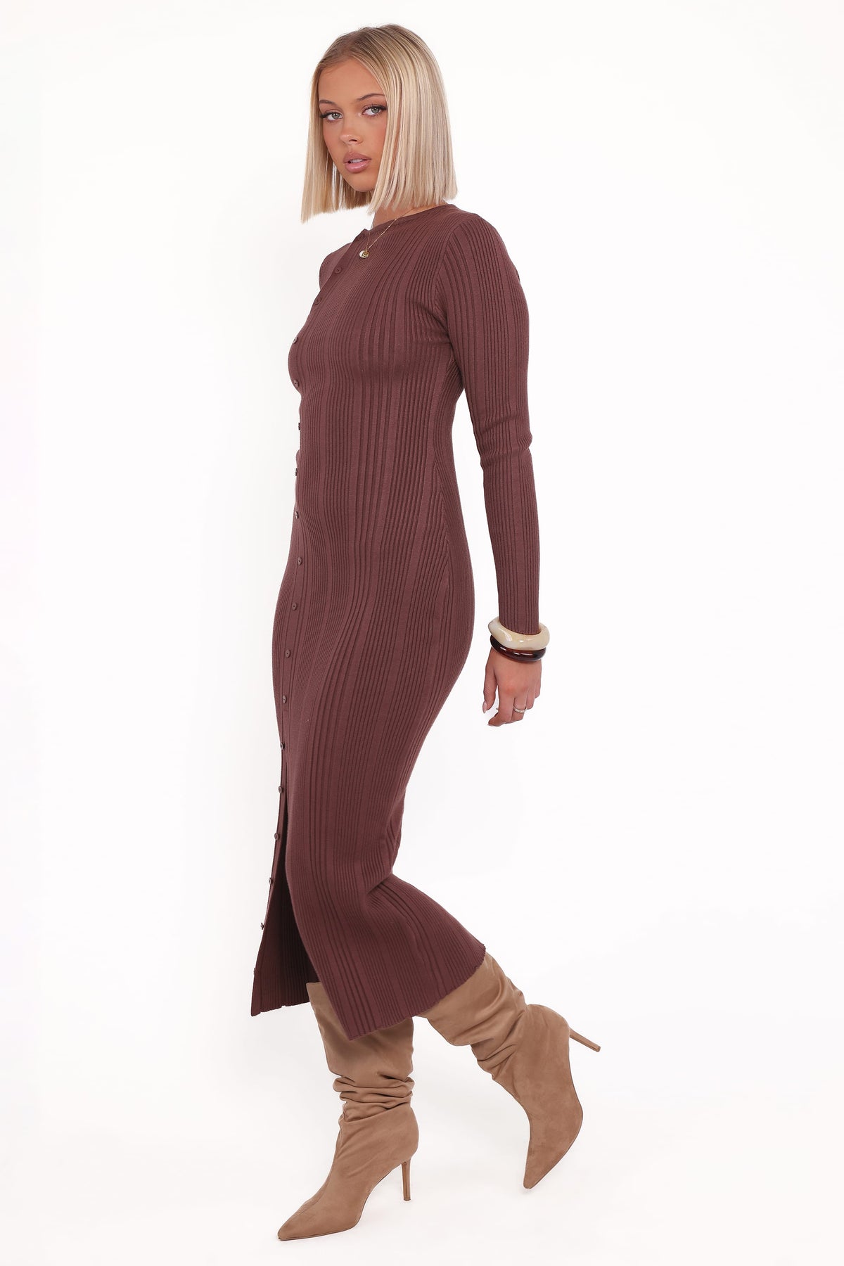 Valia Midi Dress in Espresso – view 4 of 6