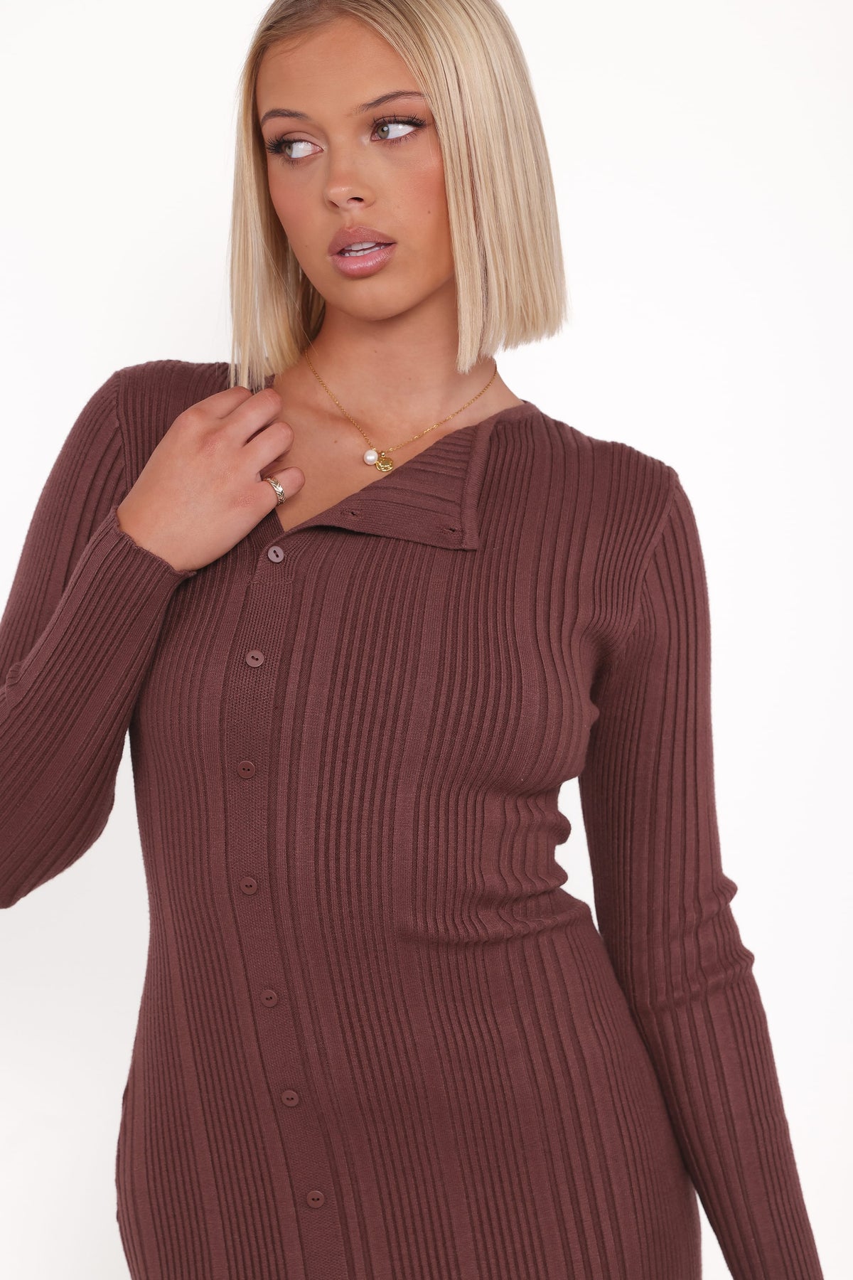 Valia Midi Dress in Espresso – view 3 of 6