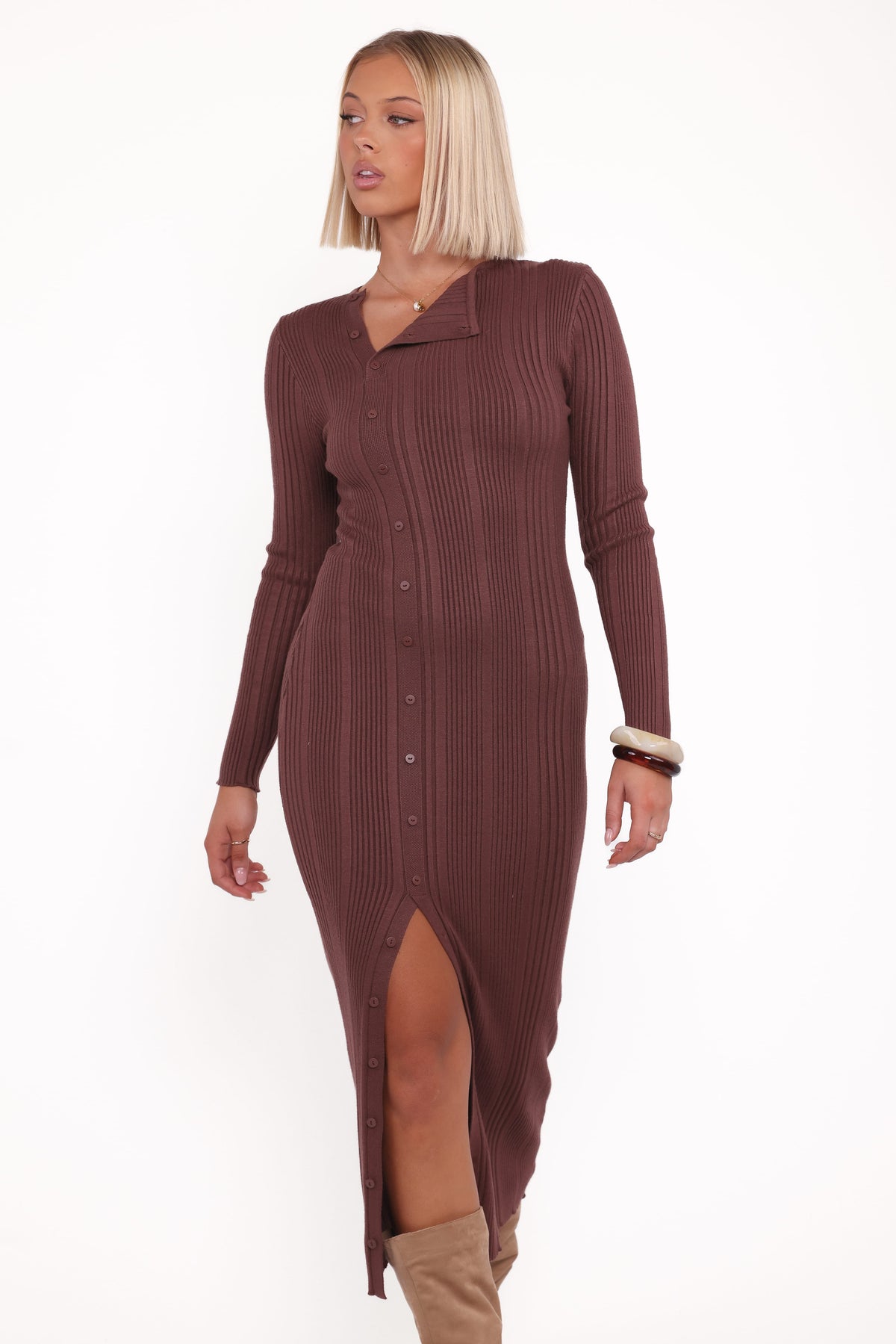 Valia Midi Dress in Espresso – view 1 of 6