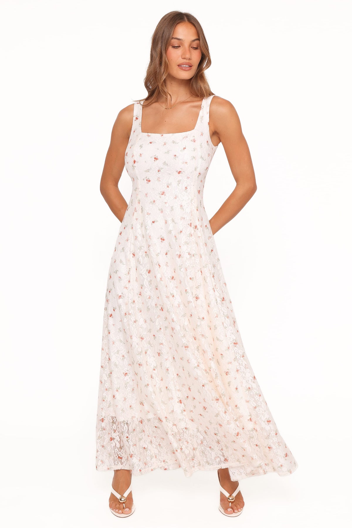 Valley Maxi Dress in White Floral Lace – view 6 of 7