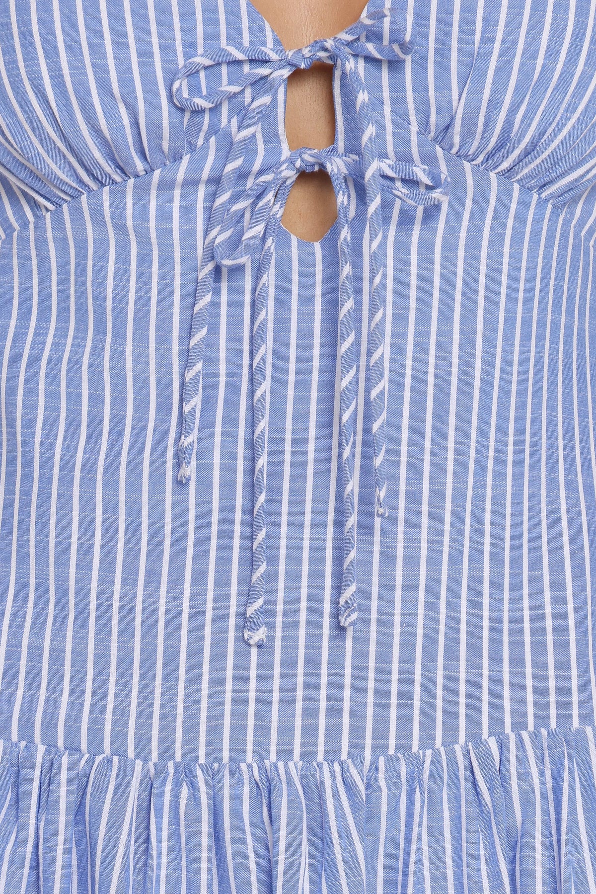 Vanessa Maxi Dress in Navy Pinstripe – view 7 of 8