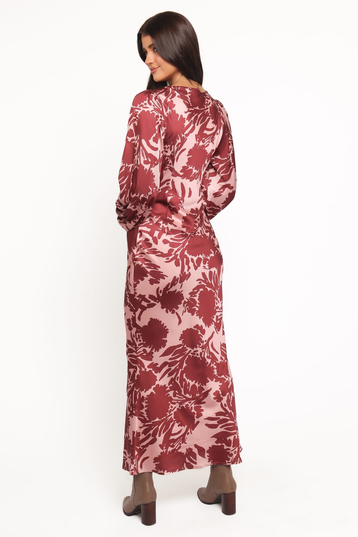 Varly Long Sleeve Dress in Pale Burgundy – view 6 of 7