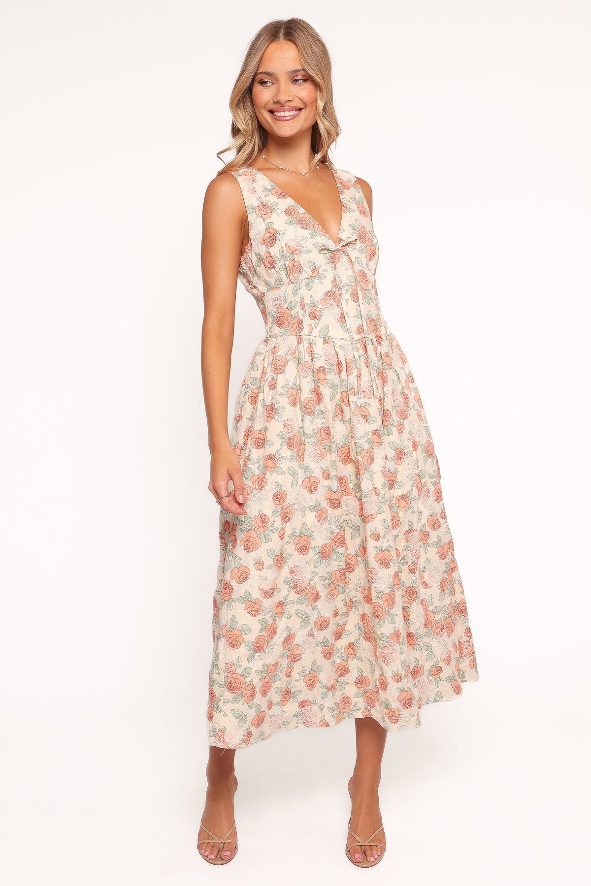 Velda Midi Dress in Pink Floral – view 1 of 6