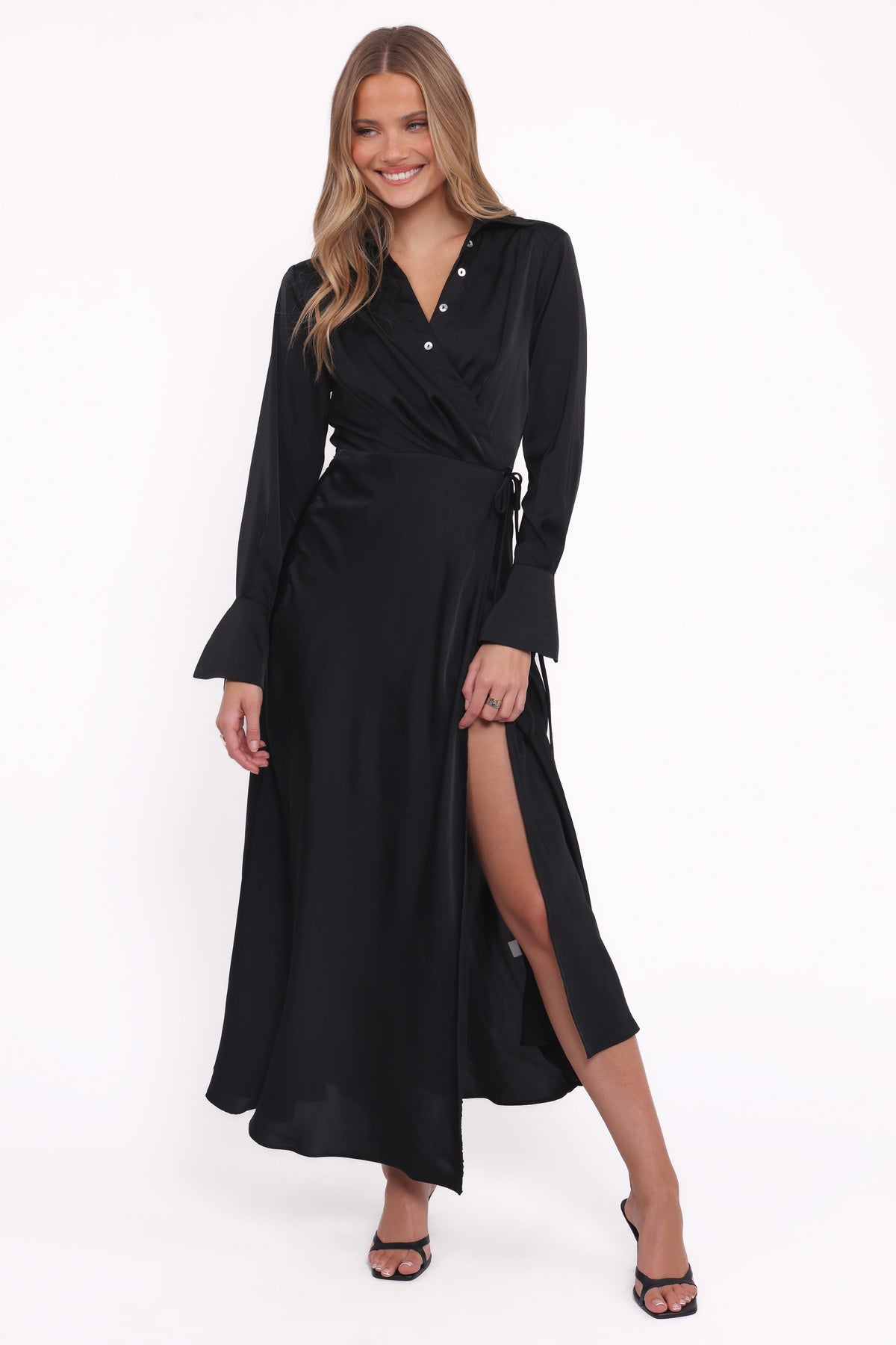 Verna Long Sleeve Maxi Dress in Black – view 6 of 7