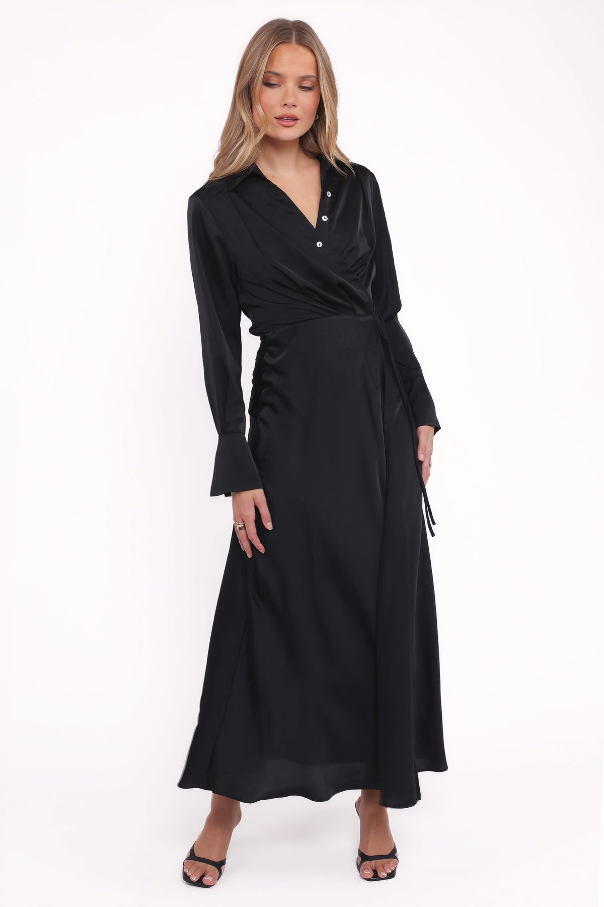 Verna Long Sleeve Maxi Dress in Black – view 1 of 7