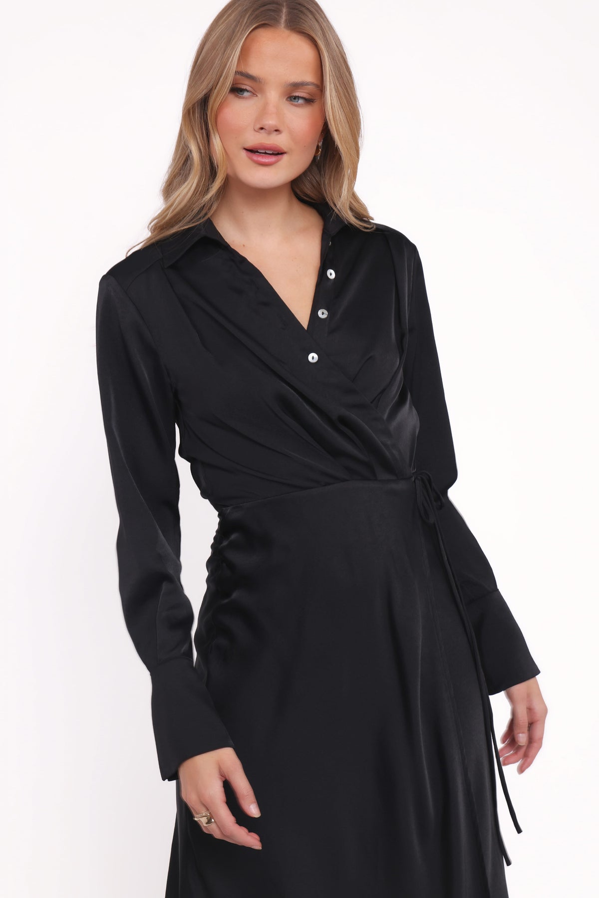 Verna Long Sleeve Maxi Dress in Black – view 2 of 7