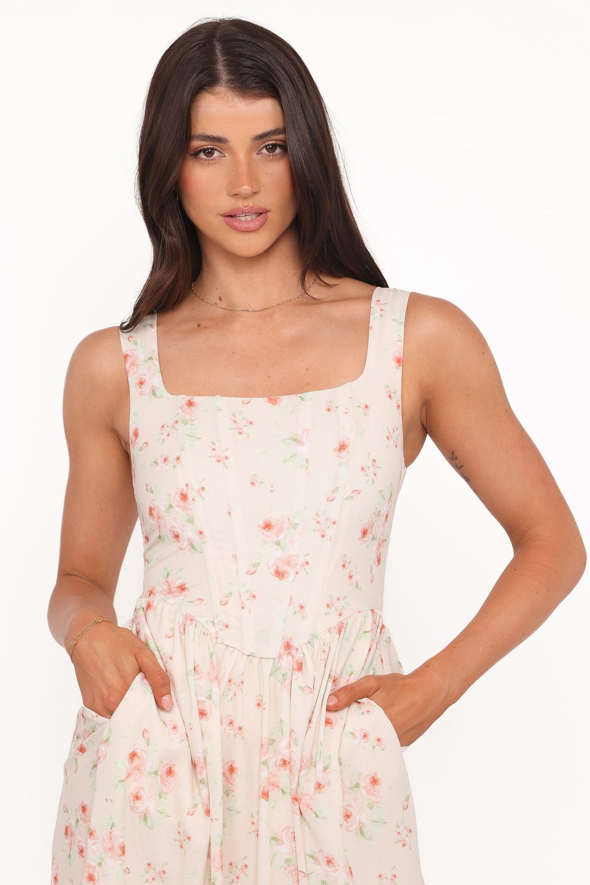 Vespa Midi Dress in Peach Floral – view 2 of 5