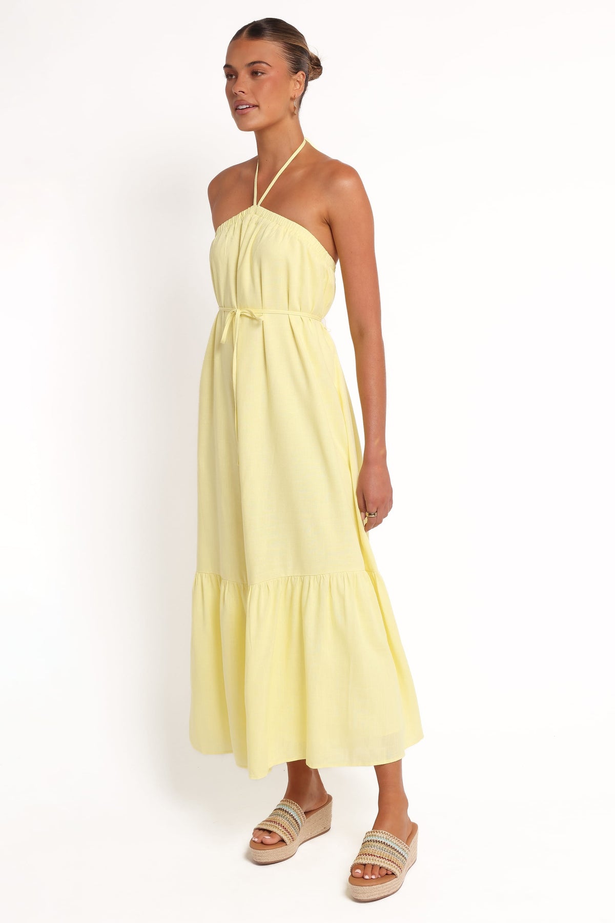 View Halterneck Maxi Dress in Lemon – view 4 of 9