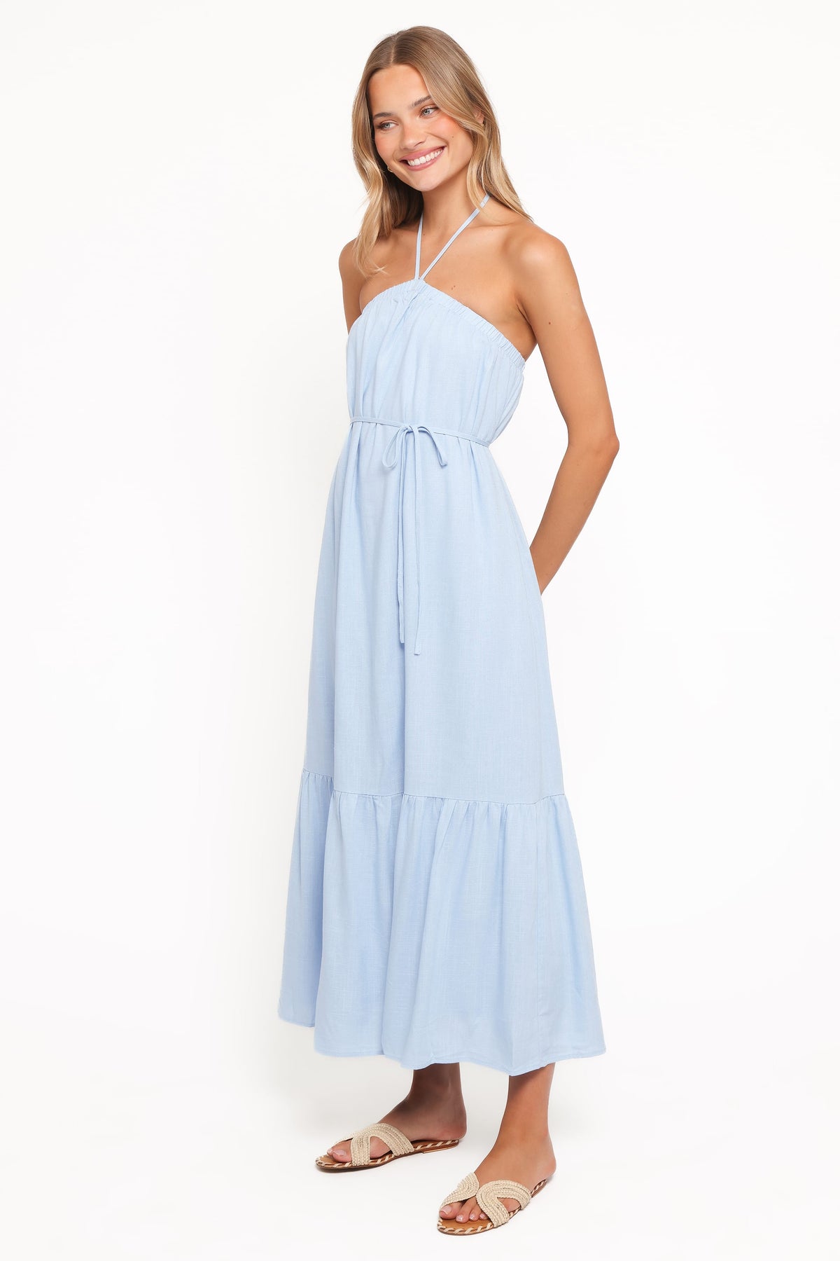 View Halterneck Maxi Dress in Pale Blue – view 3 of 6