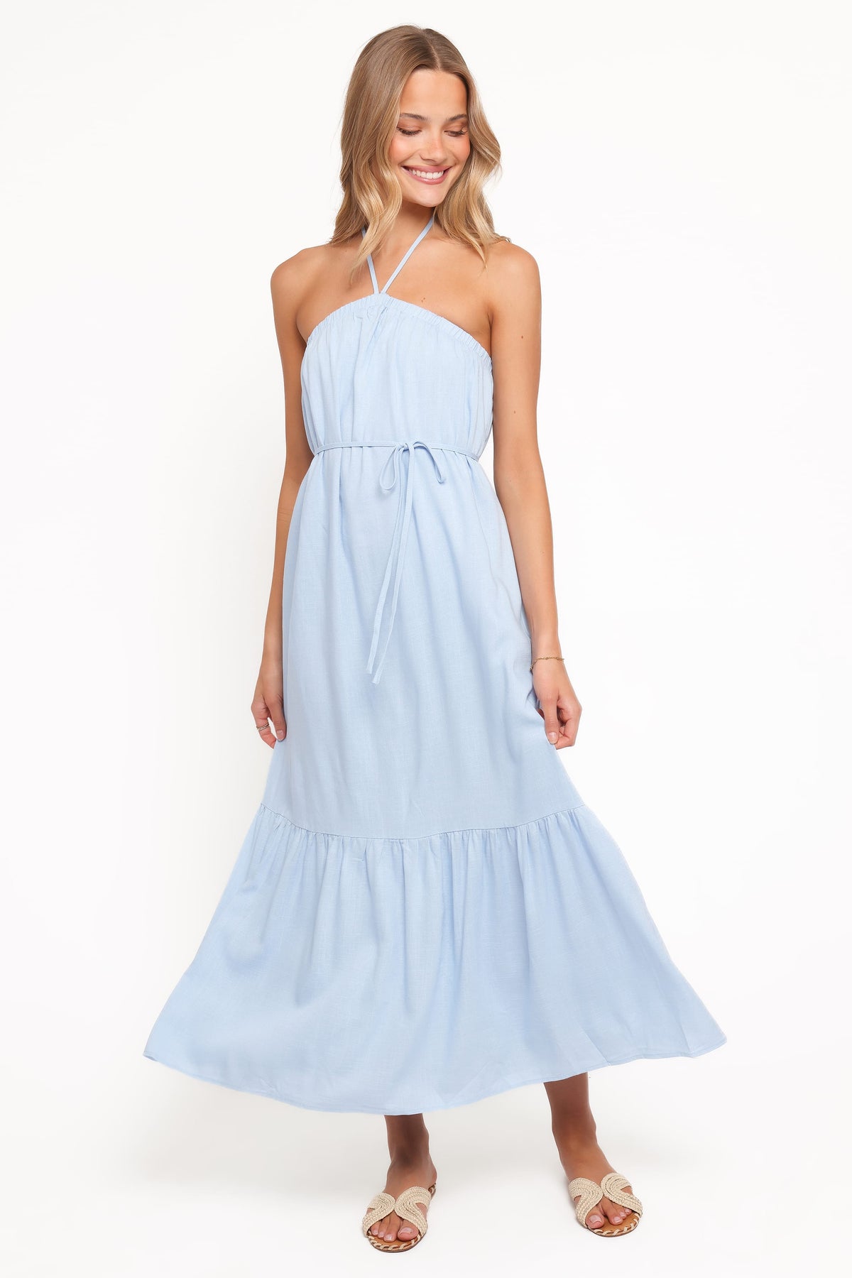 View Halterneck Maxi Dress in Pale Blue – view 1 of 6