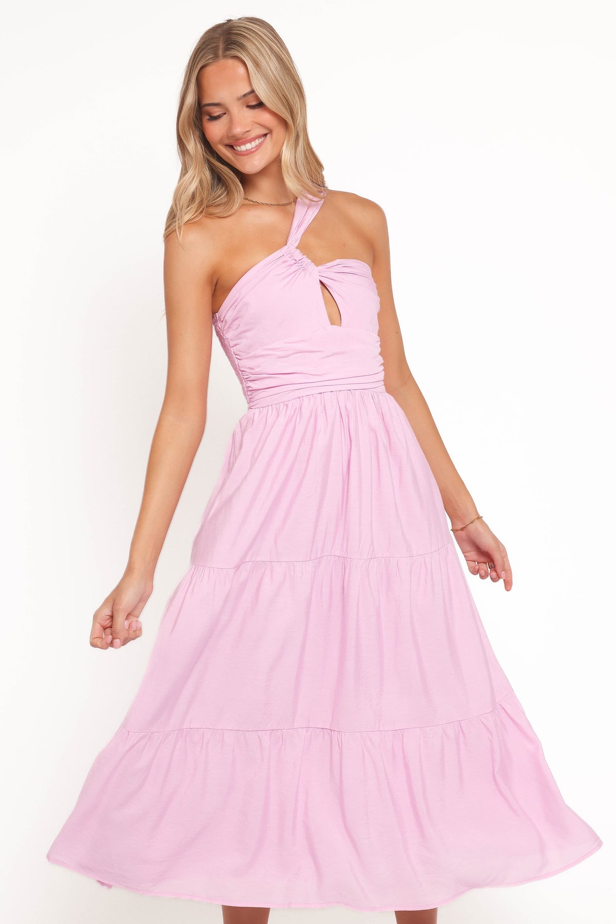 Vinny One Shoulder Maxi Dress in Pink – view 2 of 5