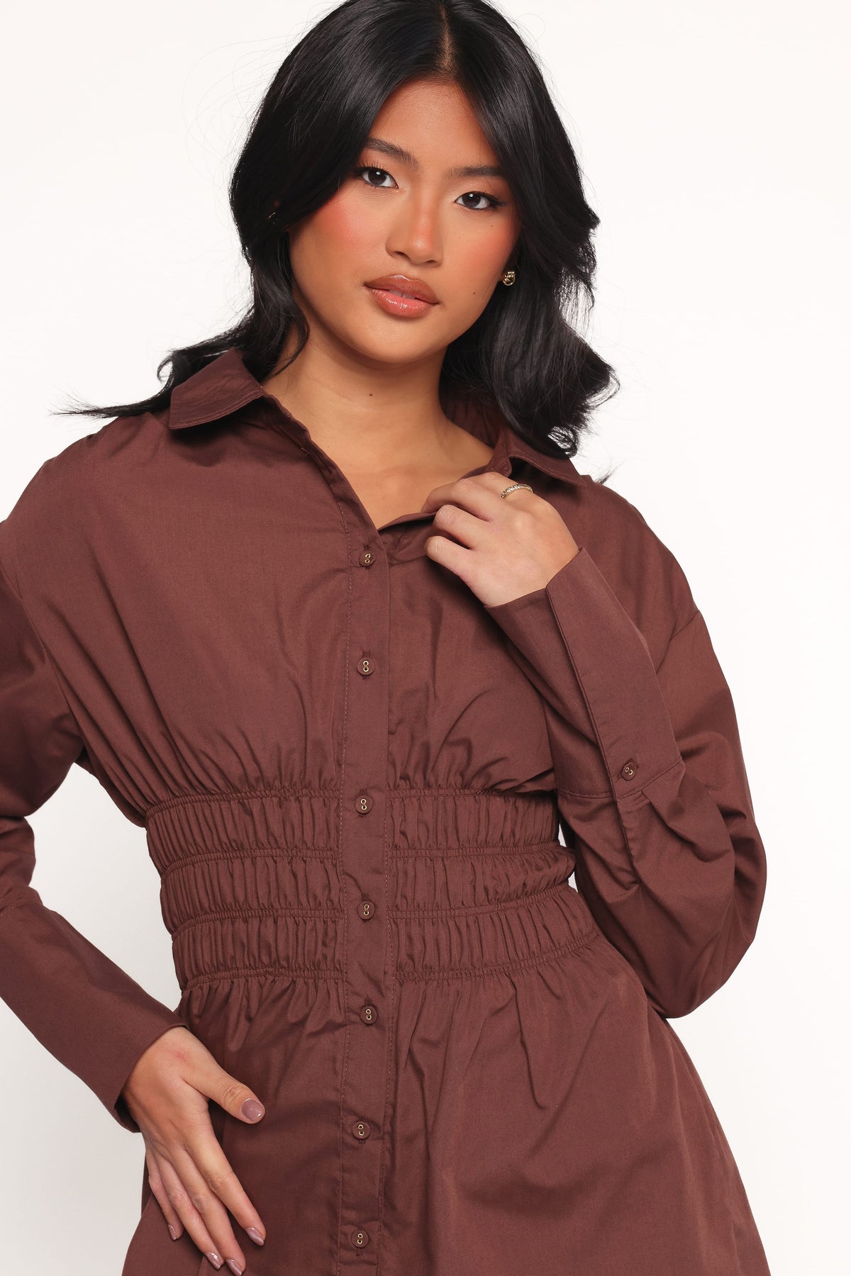 Wallace Mini Dress in Chocolate – view 2 of 6