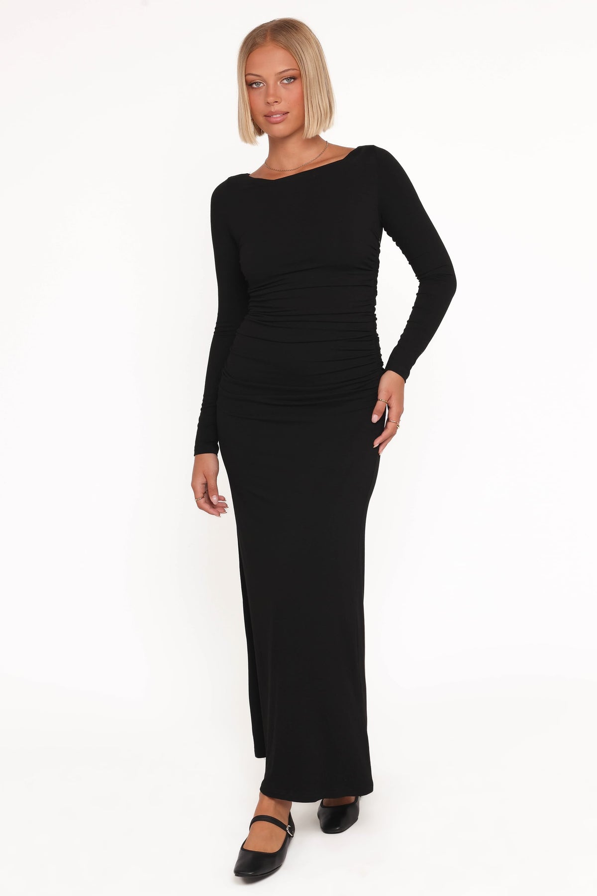Warren Long Sleeve Maxi Dress in Black – view 1 of 6