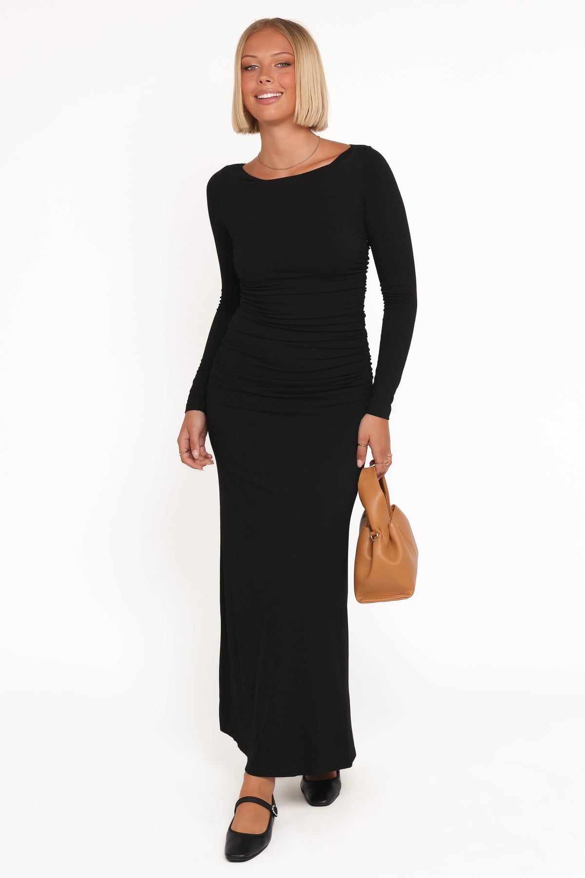Warren Long Sleeve Maxi Dress in Black – view 2 of 6